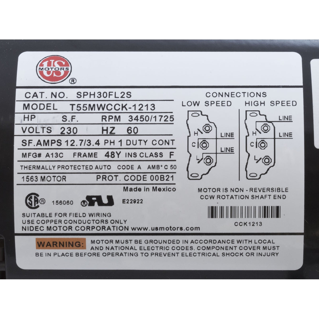 Pump, WW Hi-Flo, 4.0SPL, 230v, 2-Spd, 48fr, 2", OEM : 3421621-10