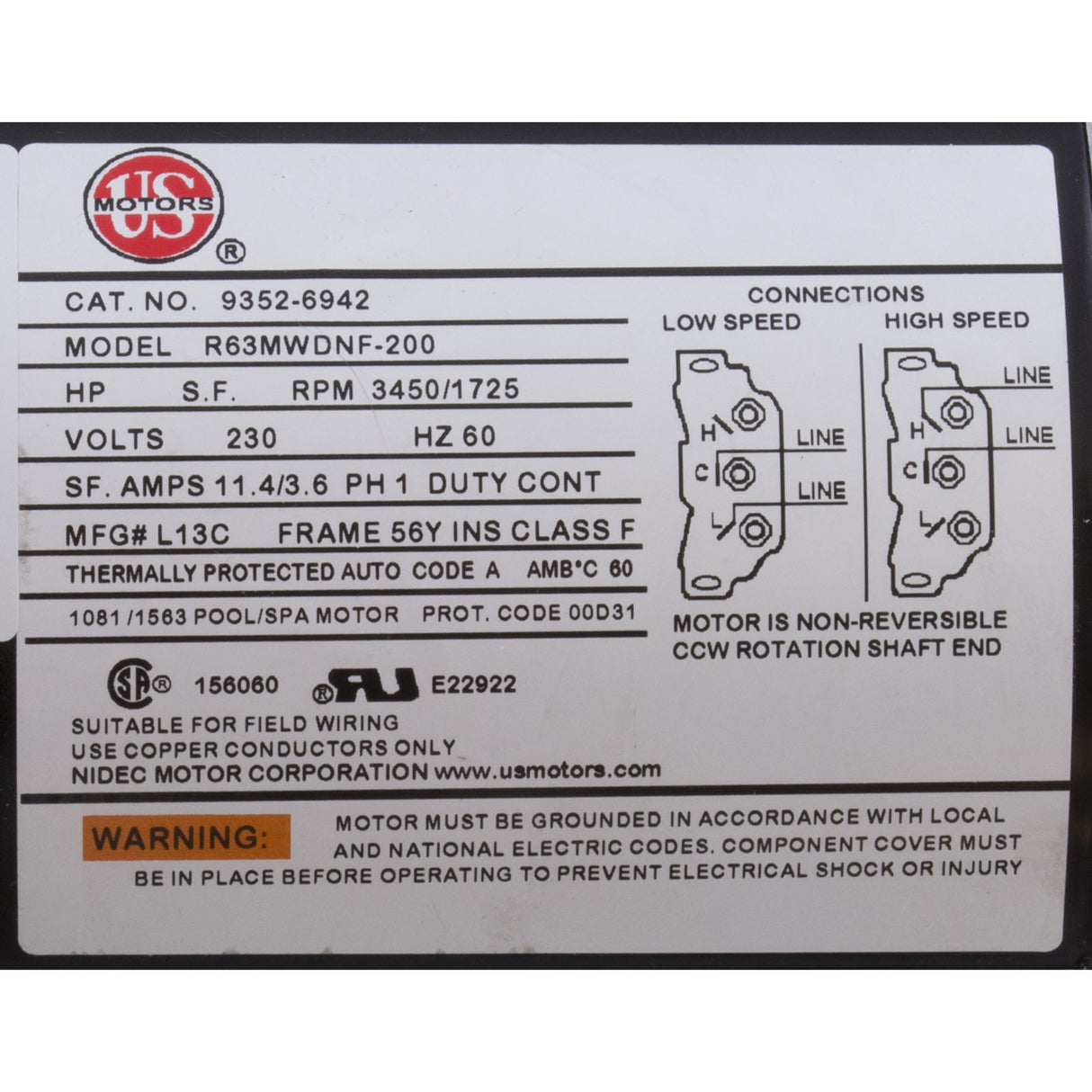 Pump, Aqua Flo XP3, 2.5hp, 230v, 2-Spd, 56fr, 2-1/2", OEM : 08326000-2041