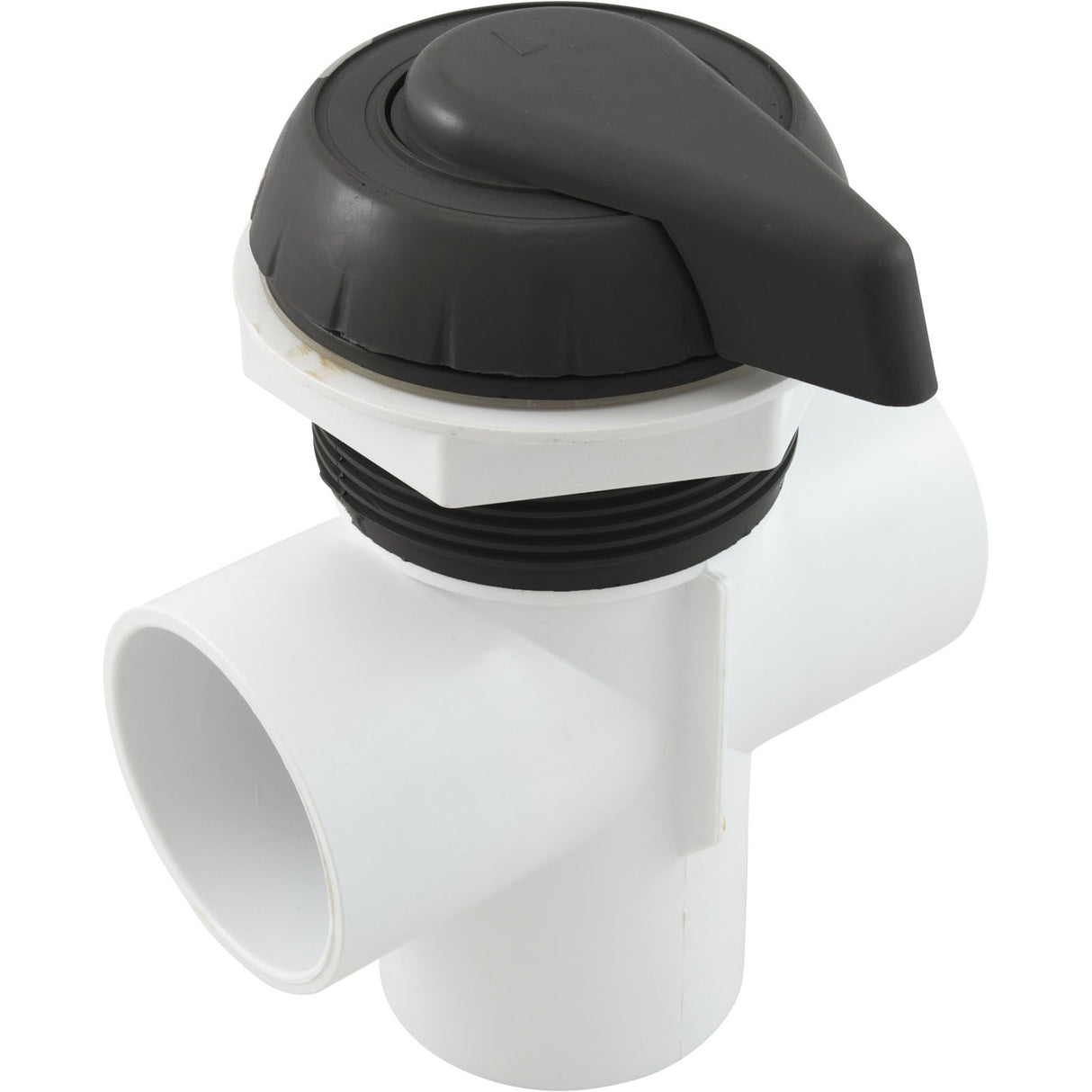 Diverter Valve, WW, 2", 2 Port, Top Mount, Notched, Black : 600-3061