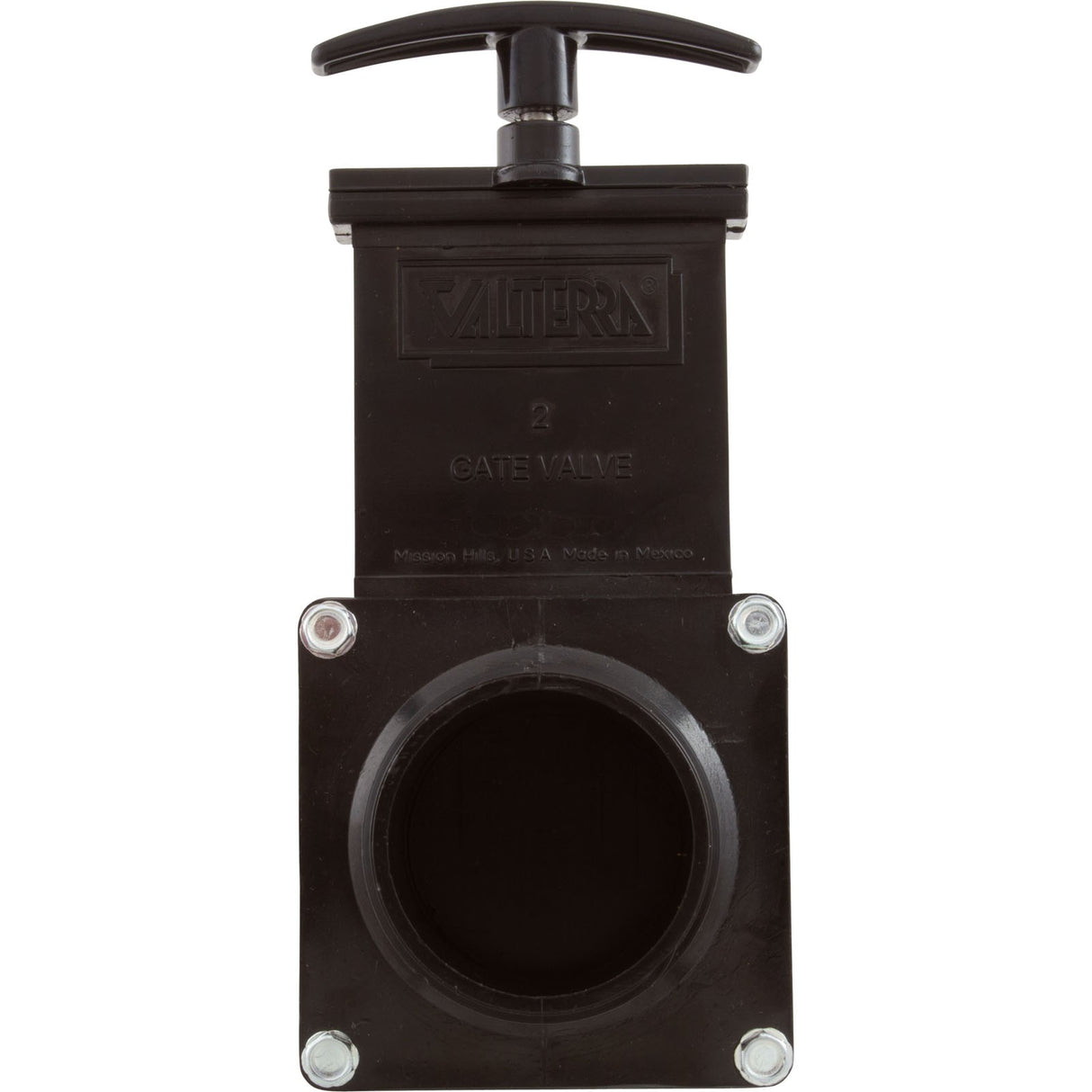 Gate Valve, 3 pc, Valterra, 2"mpt x 2"mpt, 40psi, Black : 7204