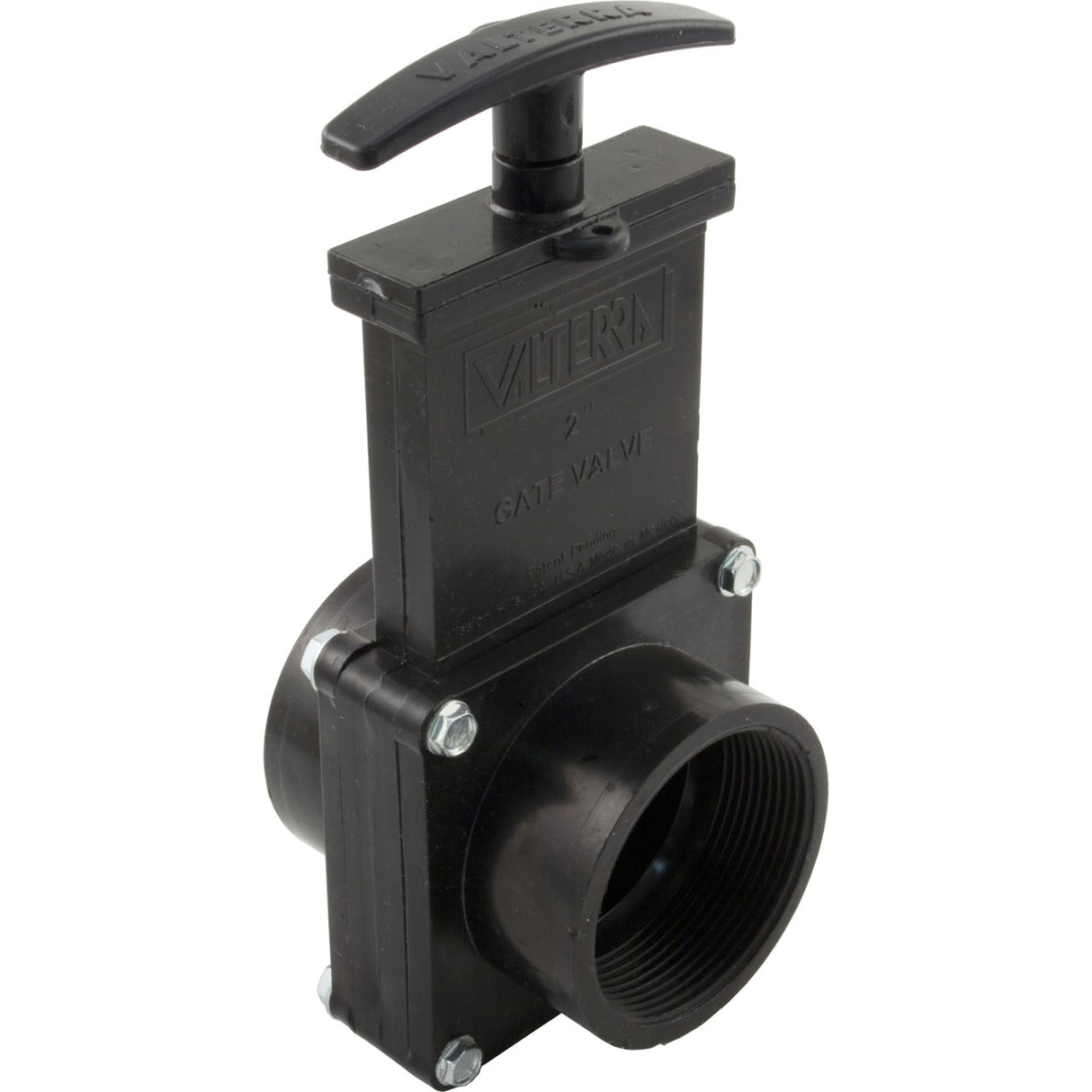 Gate Valve, 3 pc, Valterra, 2"fpt x 2"fpt, 40psi, Black : 7207