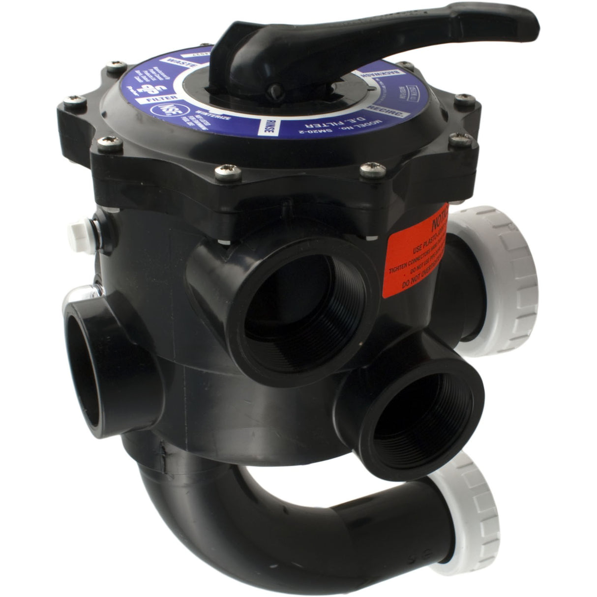 Multiport Valve, Praher SM2-SR2, 2", w/StaRite Plumbing, Blk : SM2-SR2