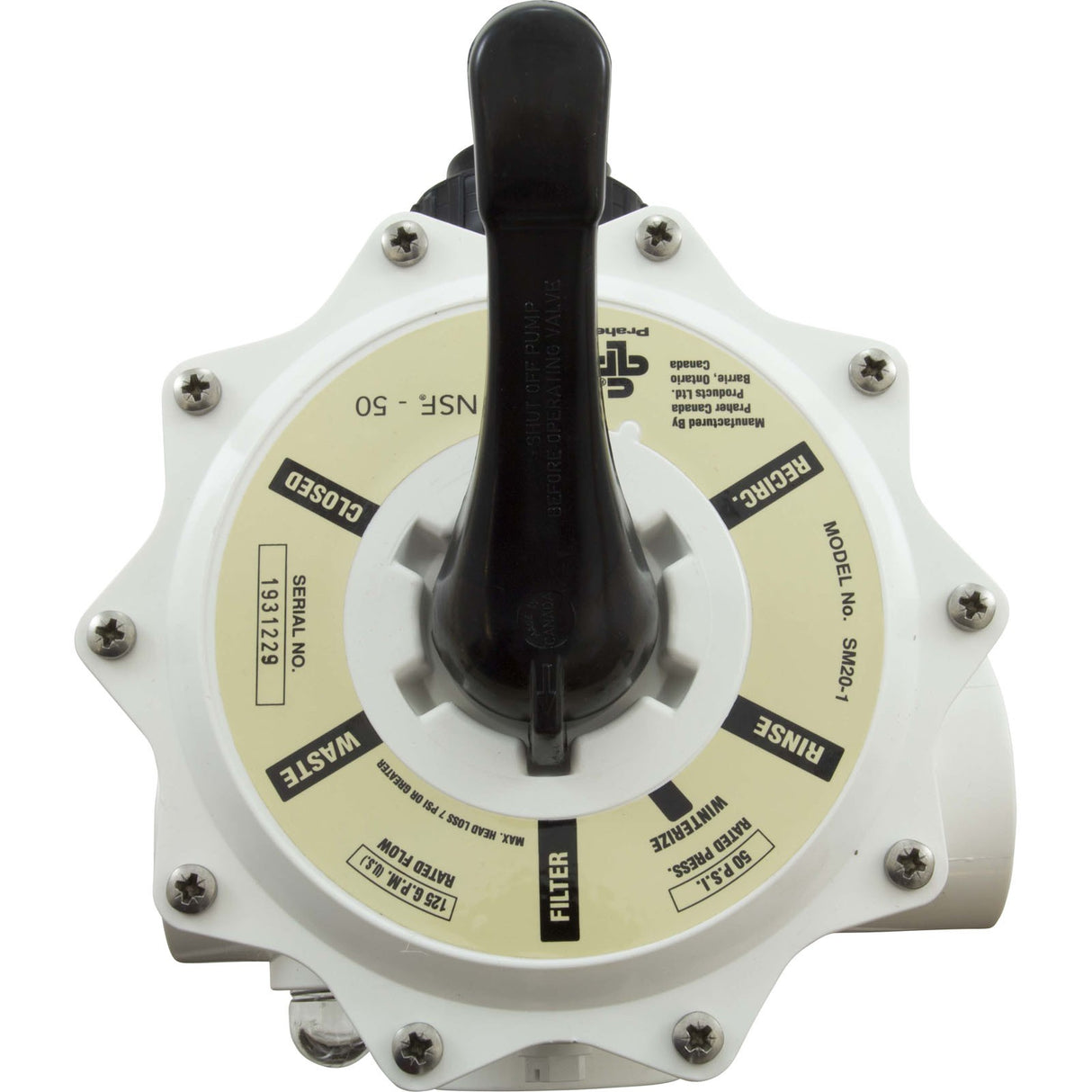 Multiport Valve, Waterway Side Mount, 2"fpt, w/Unions : WVD001
