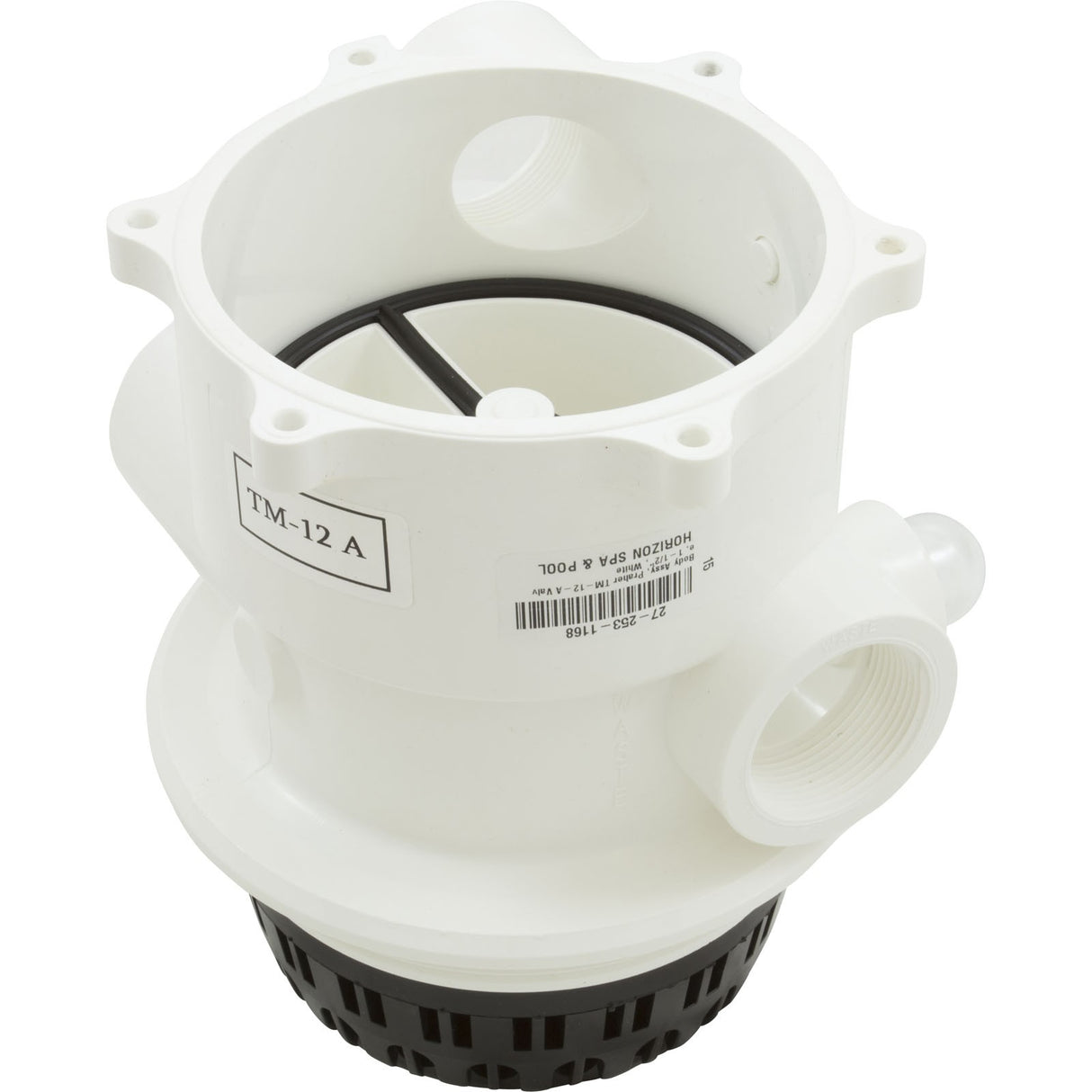 Body Assembly, Praher TM-12-A Valve, 1-1/2", White : E55-T12A