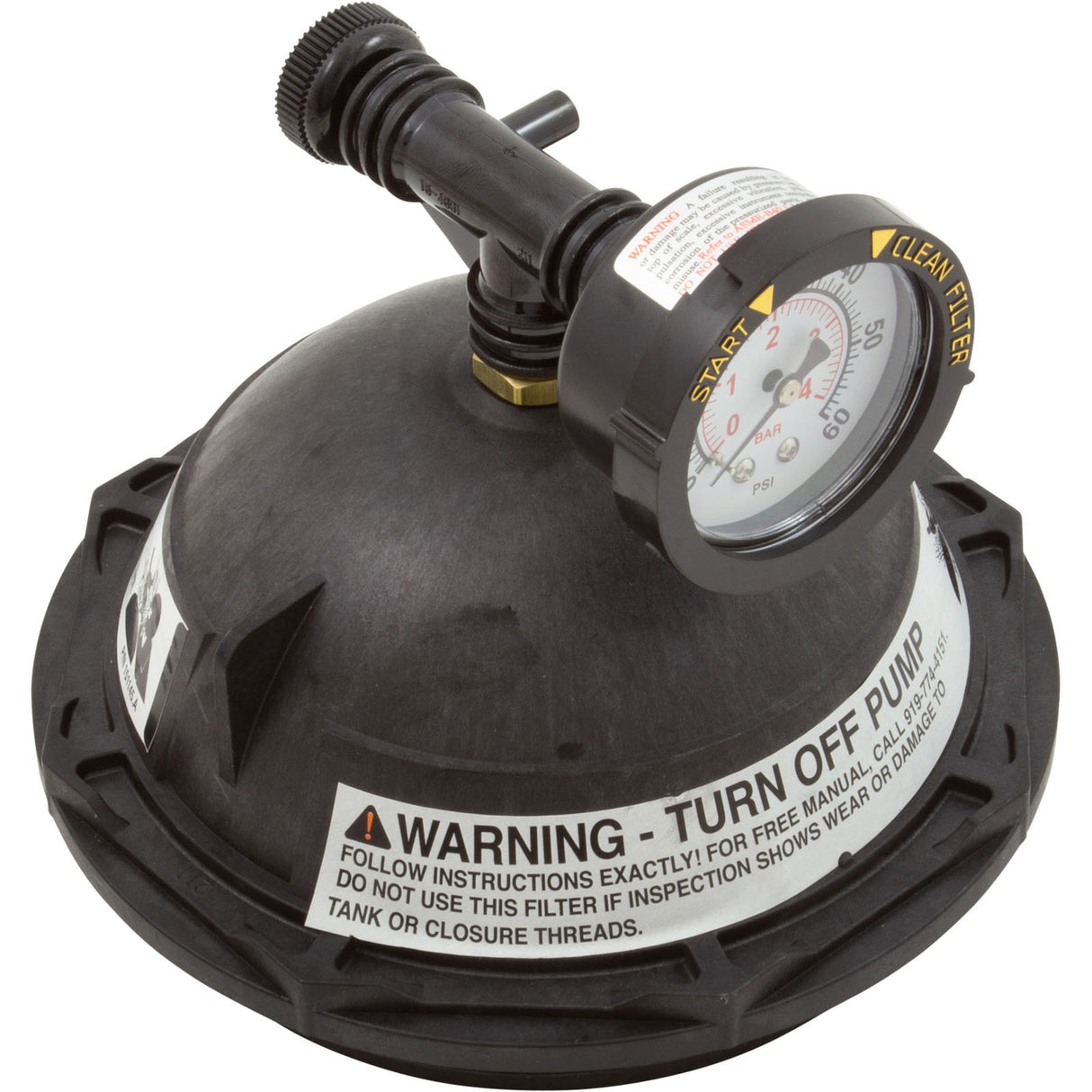 Tank Lid Kit, Pentair PacFab Triton II, 6" thd, Black : 154641