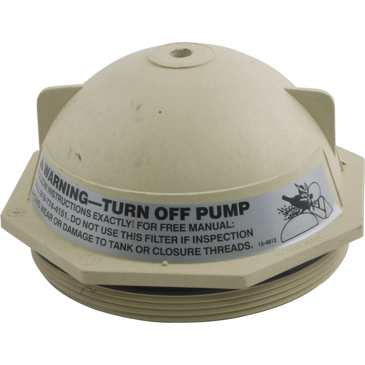 Tank Lid Kit, Pentair PacFab Triton II, 6" thd, Tan : 154697