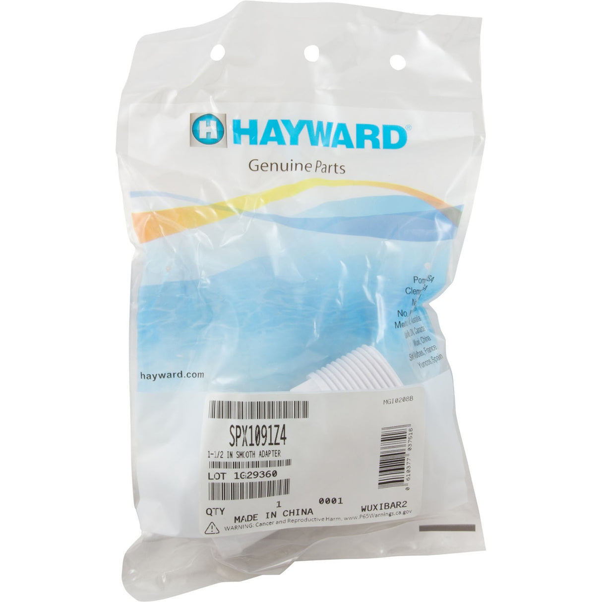 Adapter, Hayward GM152, 1-1/2" Slip : SPX1091Z4