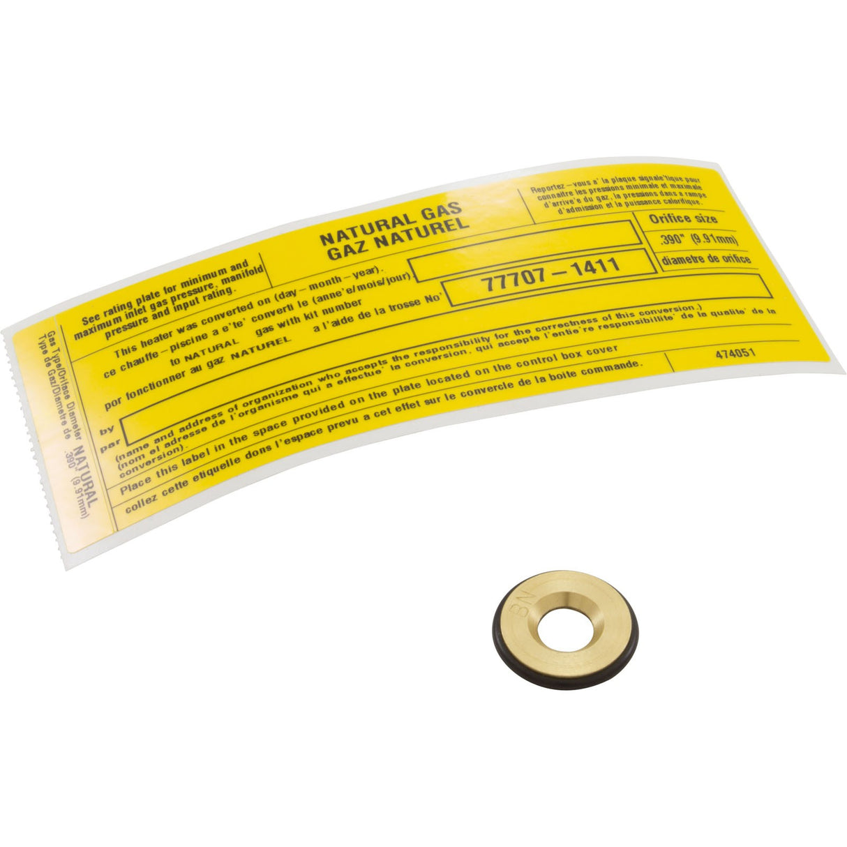 Conversion Kit, Pentair MasterTemp/Max-E-Therm 400, LP to Nat. : 77707-1411