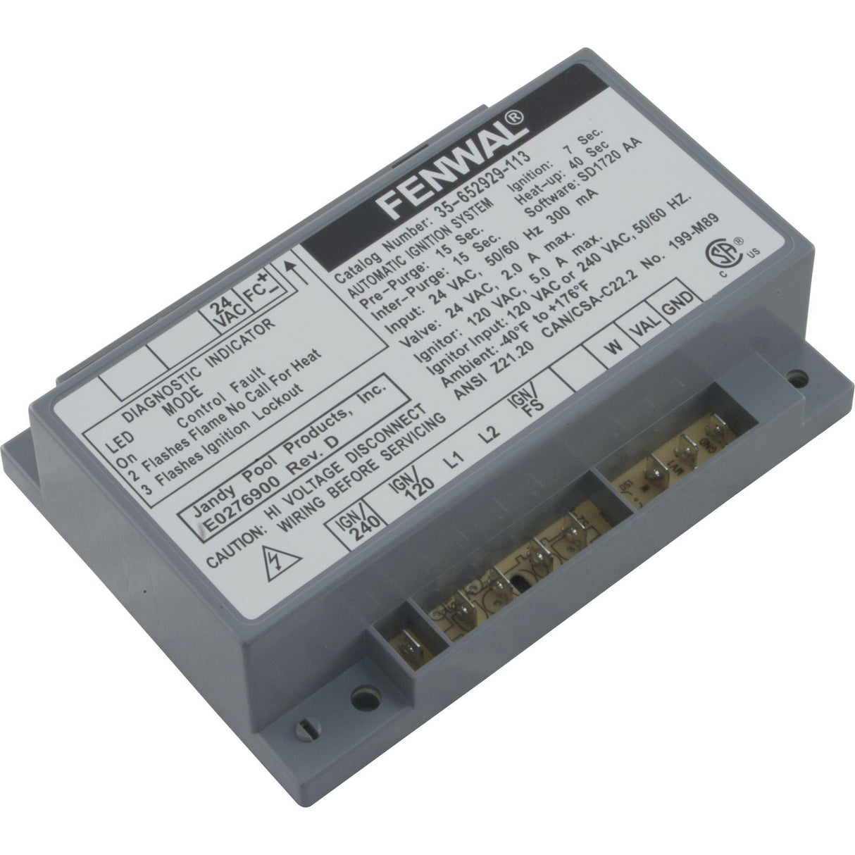 Ignition Control, Zodiac Jandy LRZE : R0491300