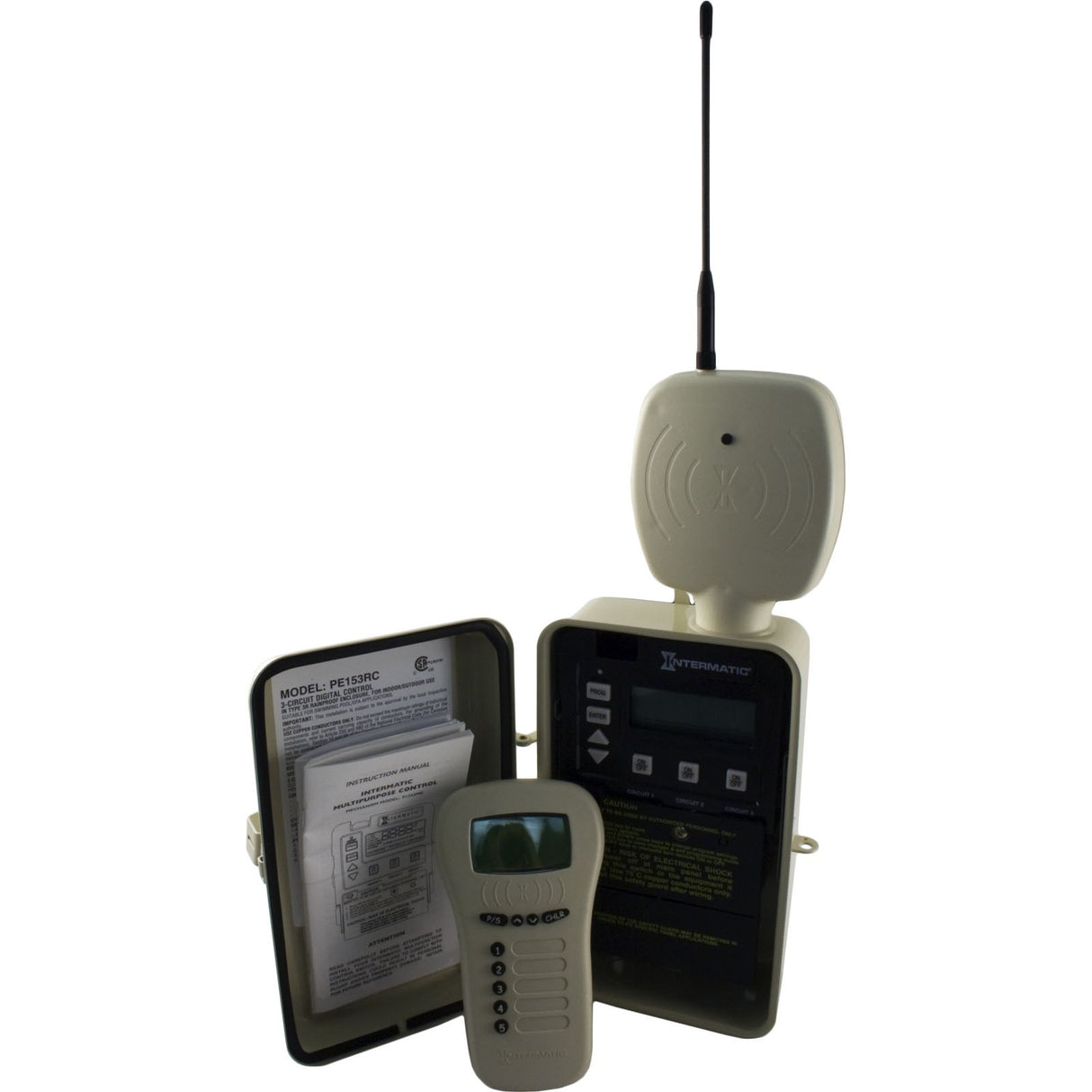TimeClock, IntermaticPE153RC, 24 hr, 115v/230v, 3PST, Dgtl, Remote : PE153RC