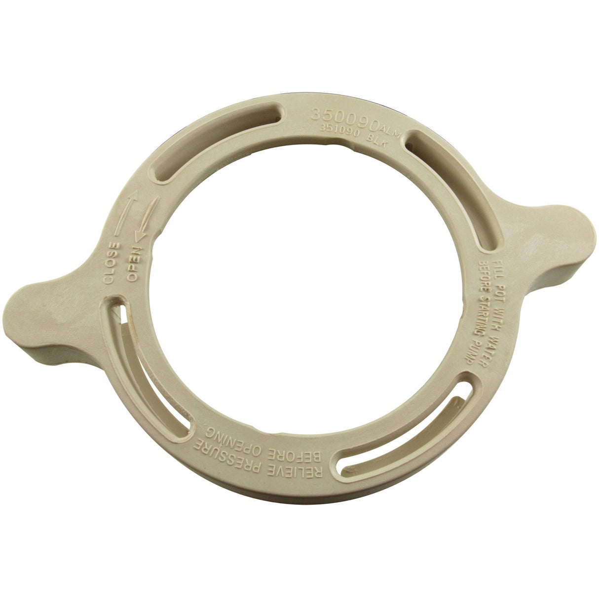 Ram & Clamp, Pentair SuperFlo, Trap Lid, White : 350090Z