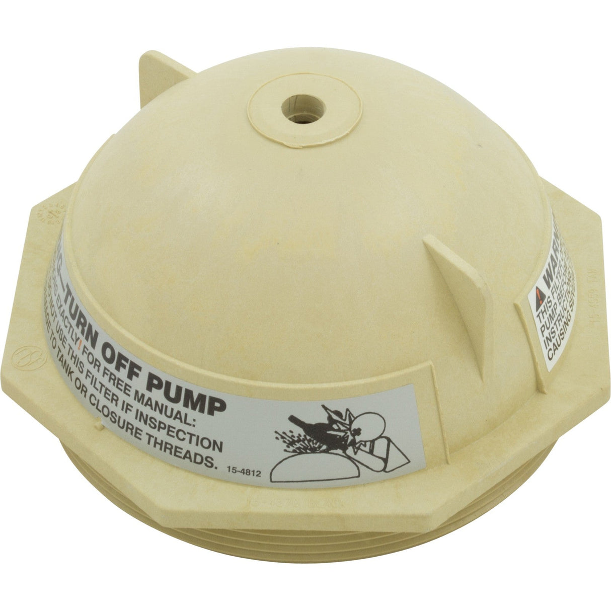 Tank Lid, Pentair Triton II, 6", "V" Thread, Tan : 154559Z