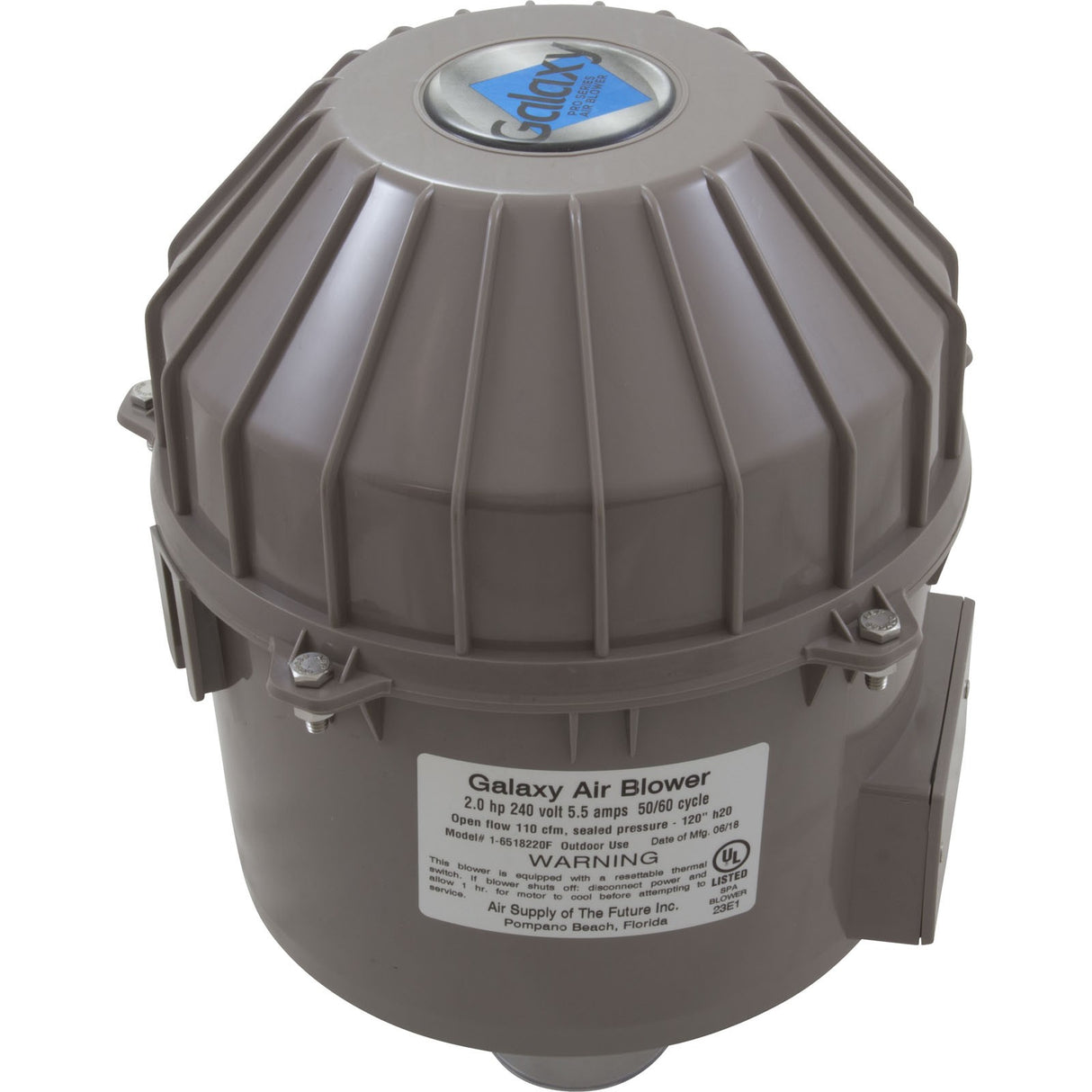 Blower, Air Supply Galaxy Pro, 2.0hp, 230v, 5.5A, Hardwire : 6520231