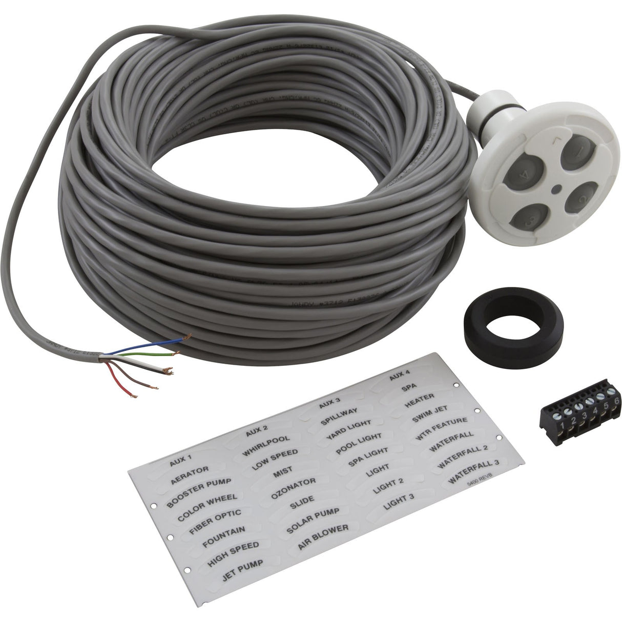 Control Panel, Jandy Spa-Side 4 Function, White, 100' Cord : 7441