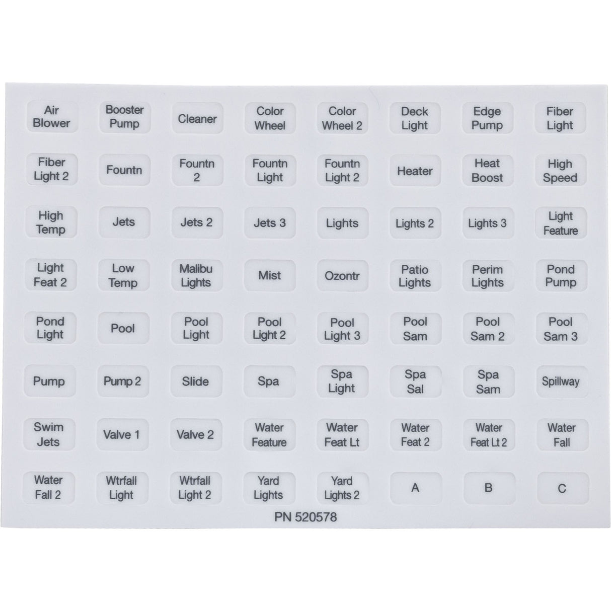 Indoor Control Panel, Pentair, EasyTouch, 8 Circuit : 520549