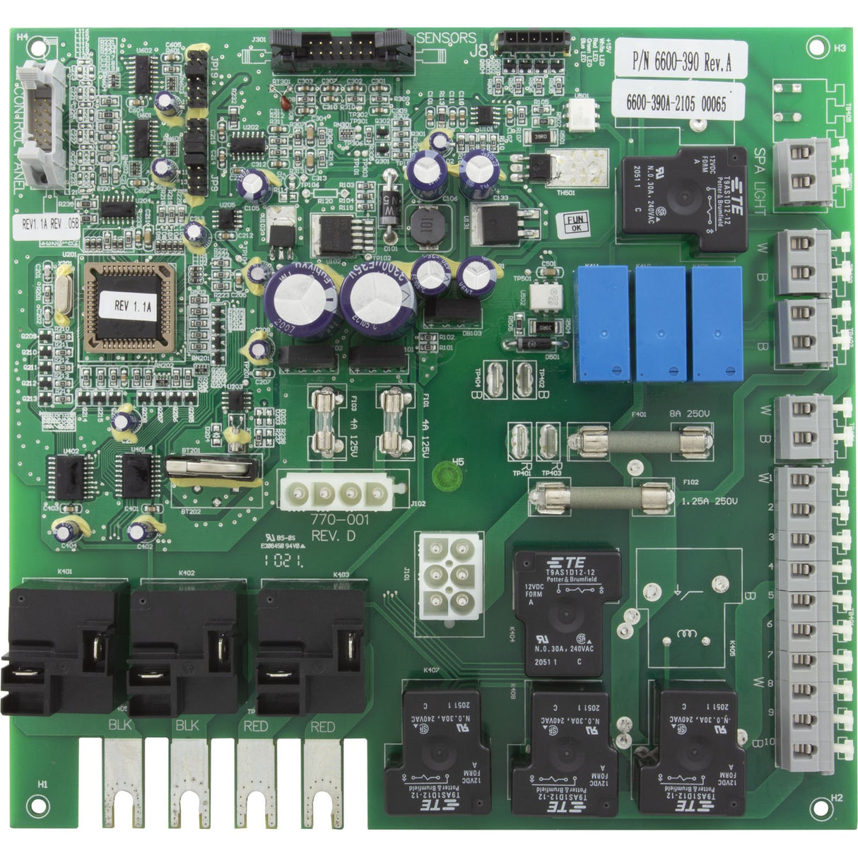 PCB, Sundance Spas 880NT, 2-Pump, LCD, 2014 : 6600-390