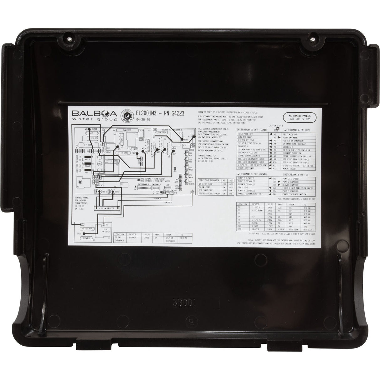 Control, Genuine BWG EL2001M3, P1 (2) , P2 (2) , Bl, 4kW, 115v/230v : G4223-01