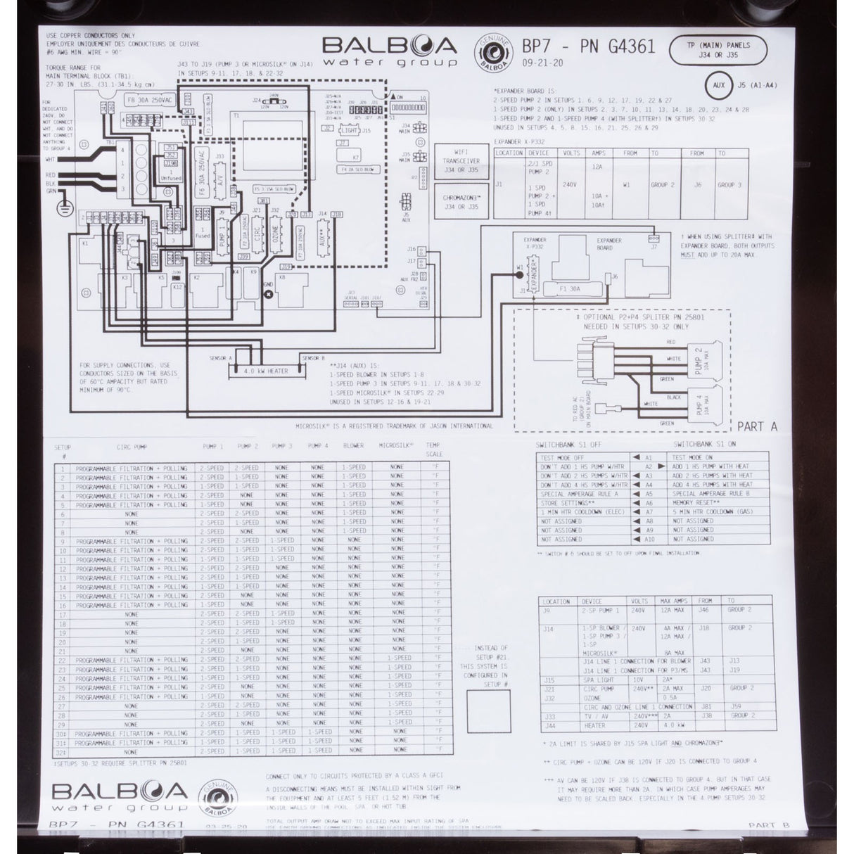 Control Only, Balboa Water Group BP7, 4.0kW, w/ Plug-n-Click : G4361