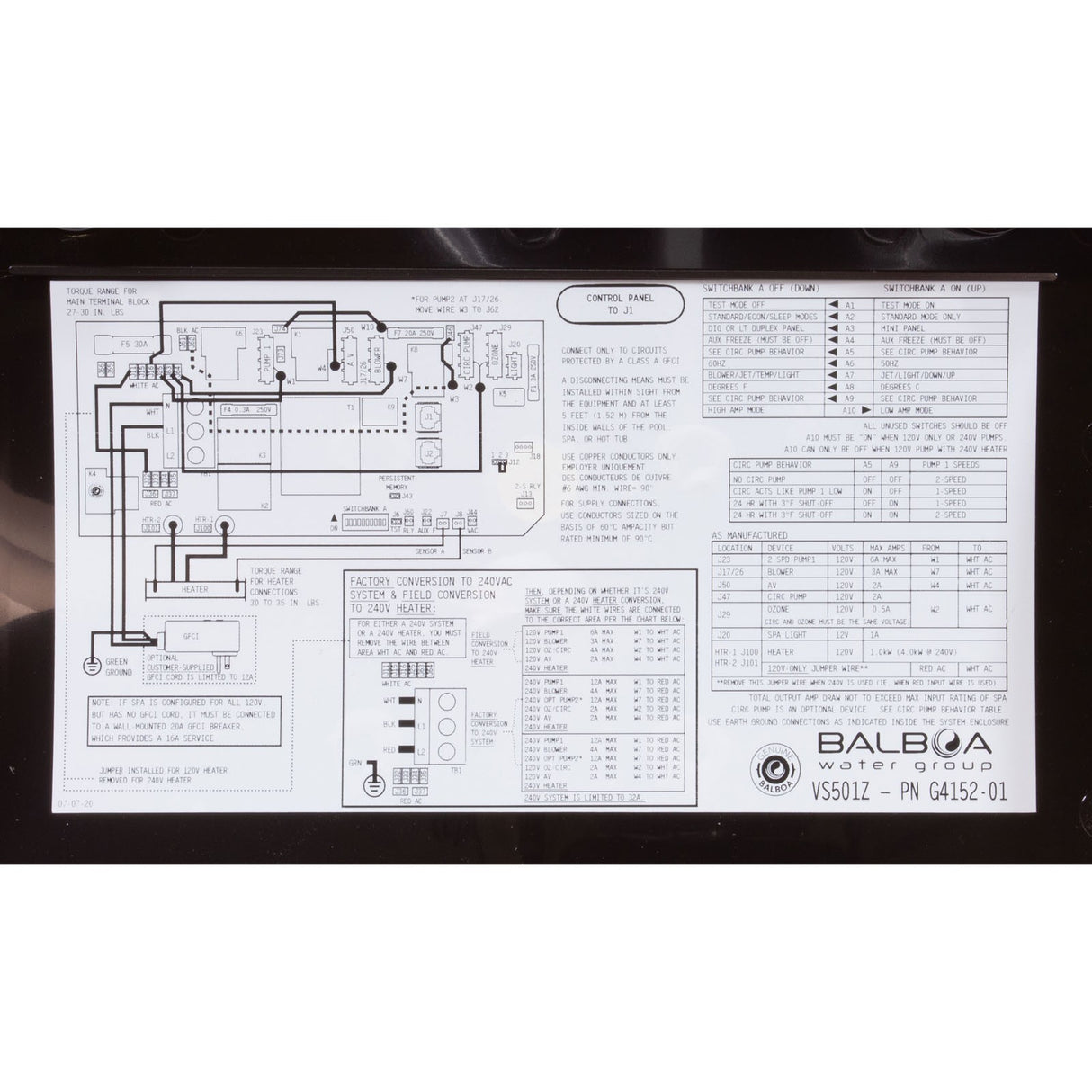 Control, BWG VS501Z, P1, P2 1spd or Bl, 4kW, 115/230v, VL240 : 54220KIT
