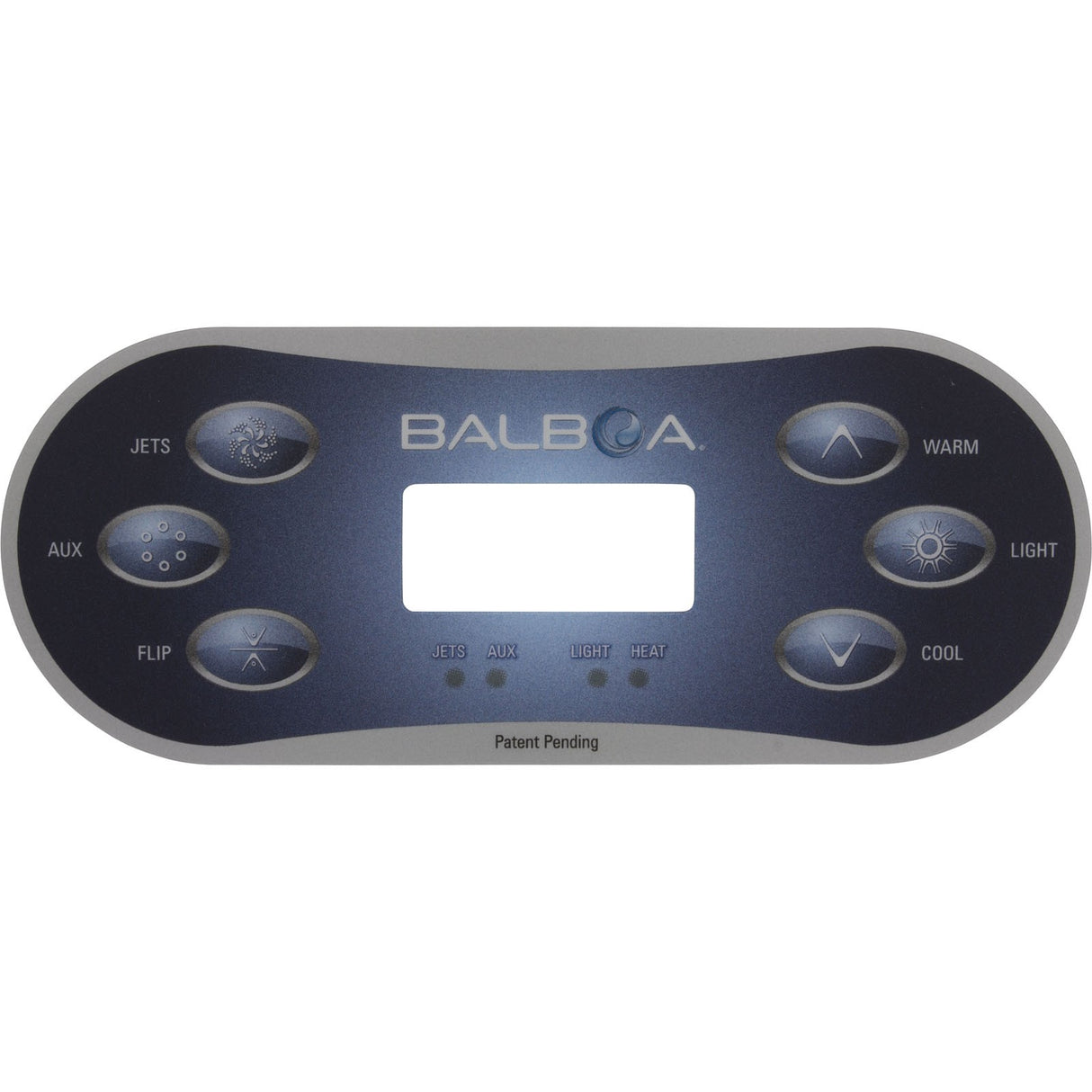Overlay, Balboa BP Series, TP600, 6 Button, P1, Aux, Flip, Temp, Lt : 12101