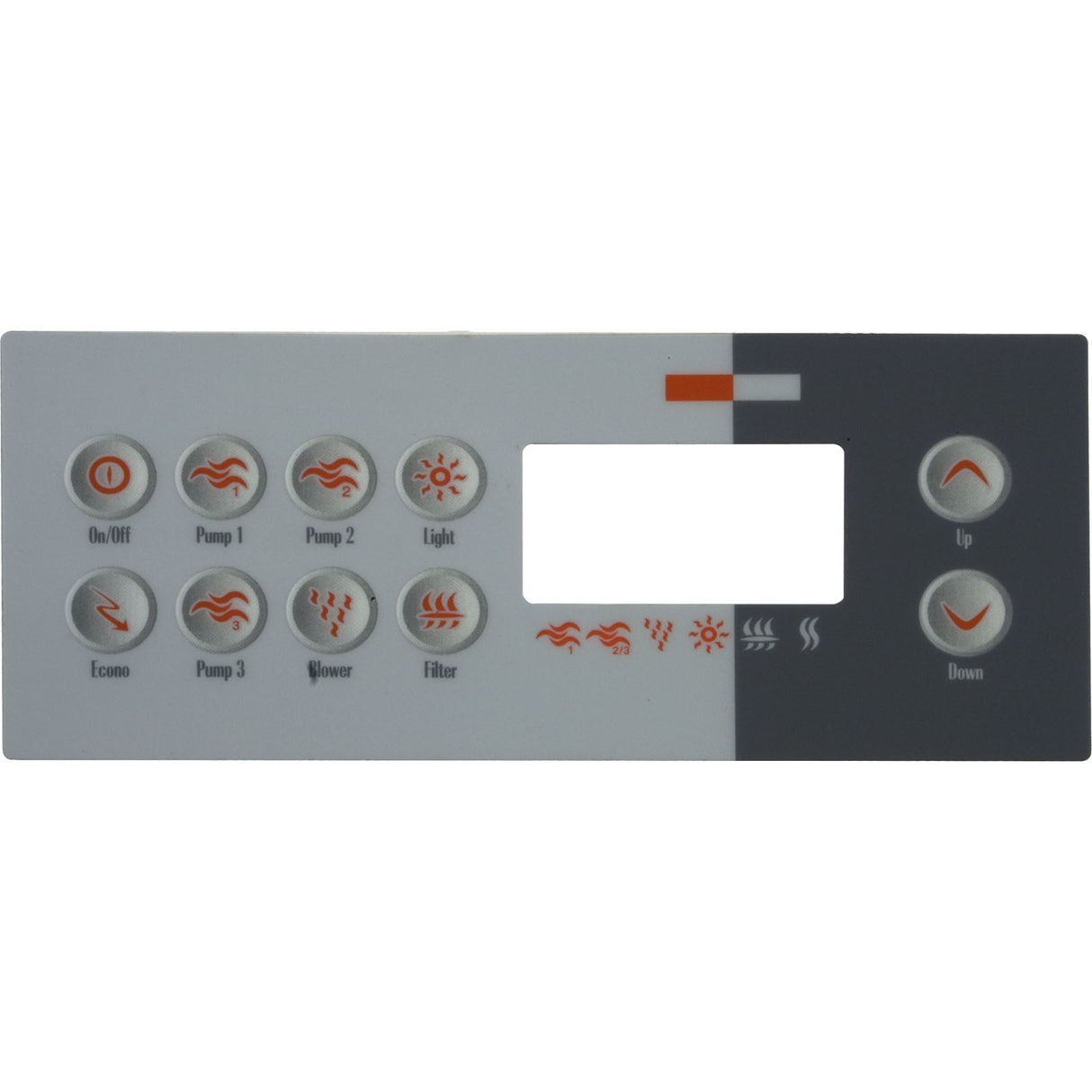 Topside, Gecko TSC 8/K 8, 10 Button, 3 Pump, Large Rec, LCD : 0201-007153