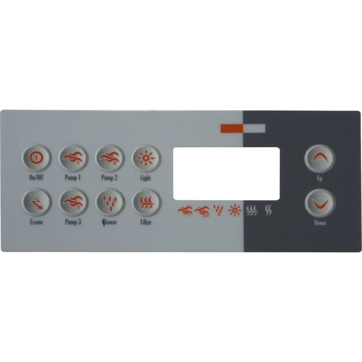 Topside, Gecko TSC 8/K 8, 10 Button, 3 Pump, Large Rec, LCD : 0201-007153