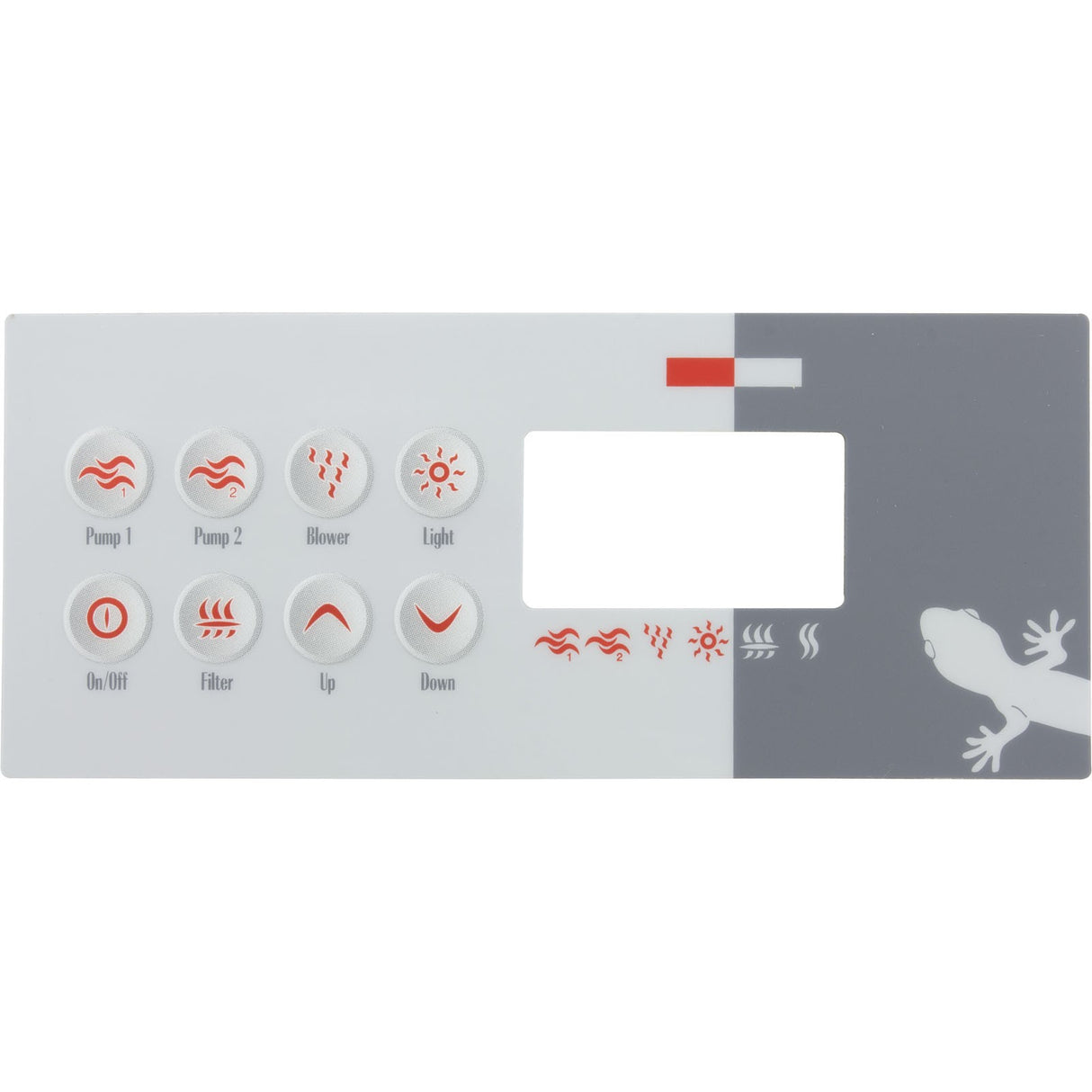 Overlay, Gecko TSC-8-GE1, 8 Button, P1, P2, Bl, Lt, Filter : 9916-100130