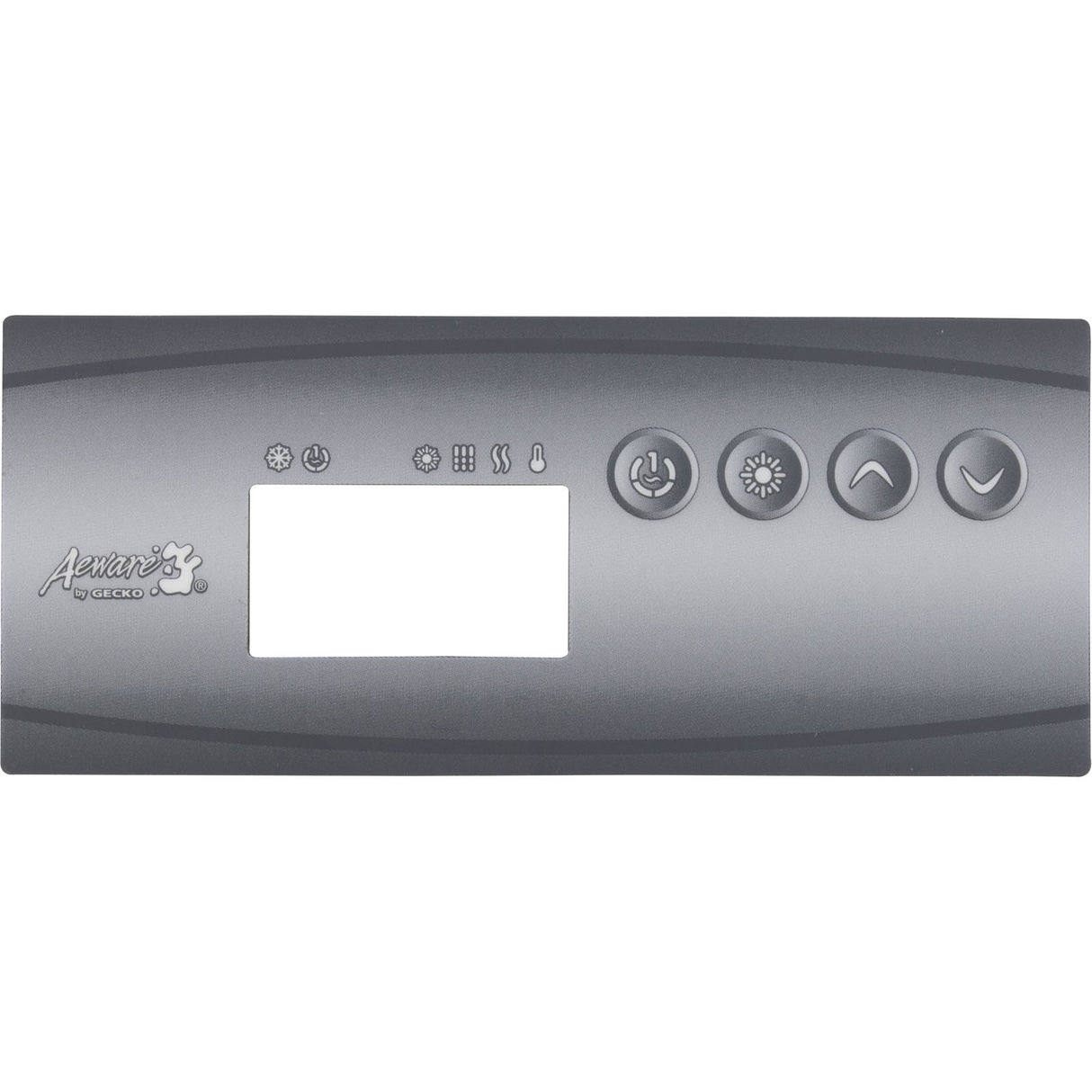 Overlay, Gecko in.k19, 4 Button, P1, Lt, Temp Up, Temp Down : 80-0236A