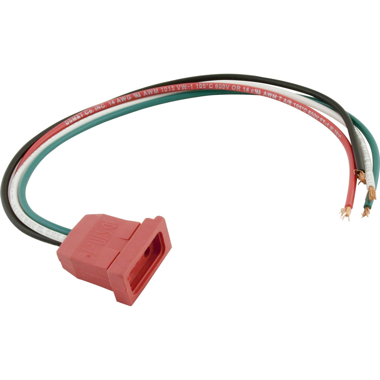 Receptacle, H-Q, Pump 1, 2 Speed, Molded, Red, 14/4 : 09-0022C-A