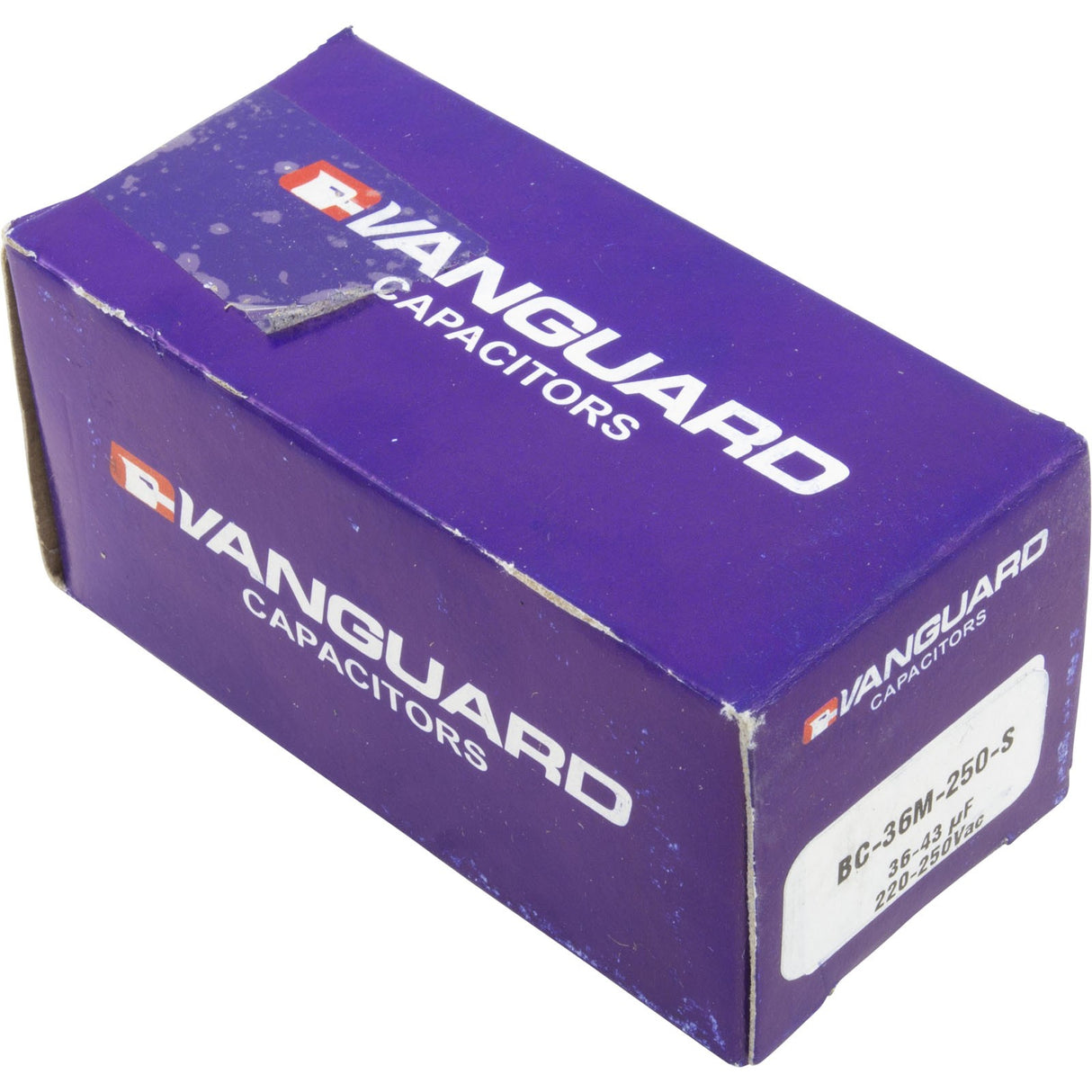 Start Capacitor, 36-43 MFD, 250v, 1-7/16" x 2-3/4" : BC-36M-250S