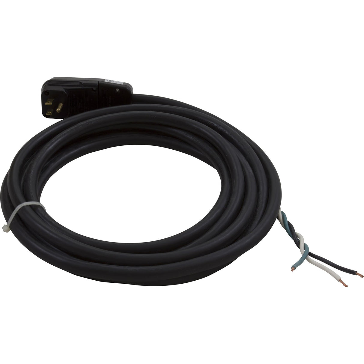 In-Line GFCI, 15A, 115v, SPST, 15 foot Cord, (B/W/with G) : 30-0061B-K