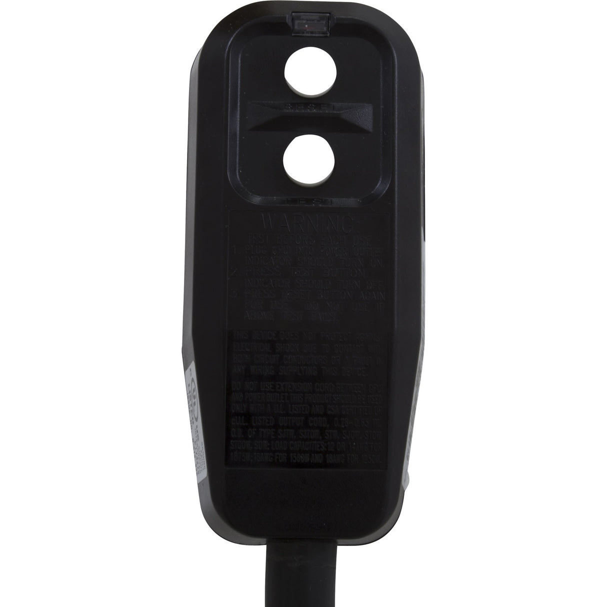 In-Line GFCI, 15A, 115v, SPST, 15 foot Cord, (B/W/with G) : 30-0061B-K
