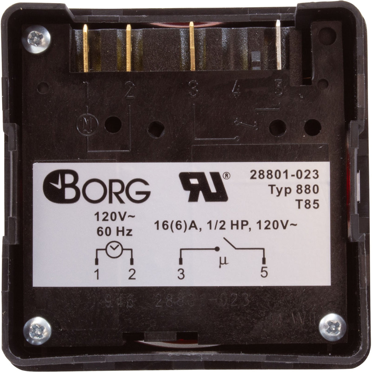 Timer, Diehl, SPST, Panel Mount, 115v, 20A, w/housing, 24hr : TA4160