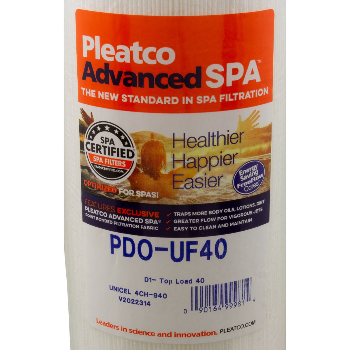 Cartridge, 40sqft, ht, 1-1/4" SAE b, 4-5/8", 14-3/4"L, 3oz : PDO-UF40