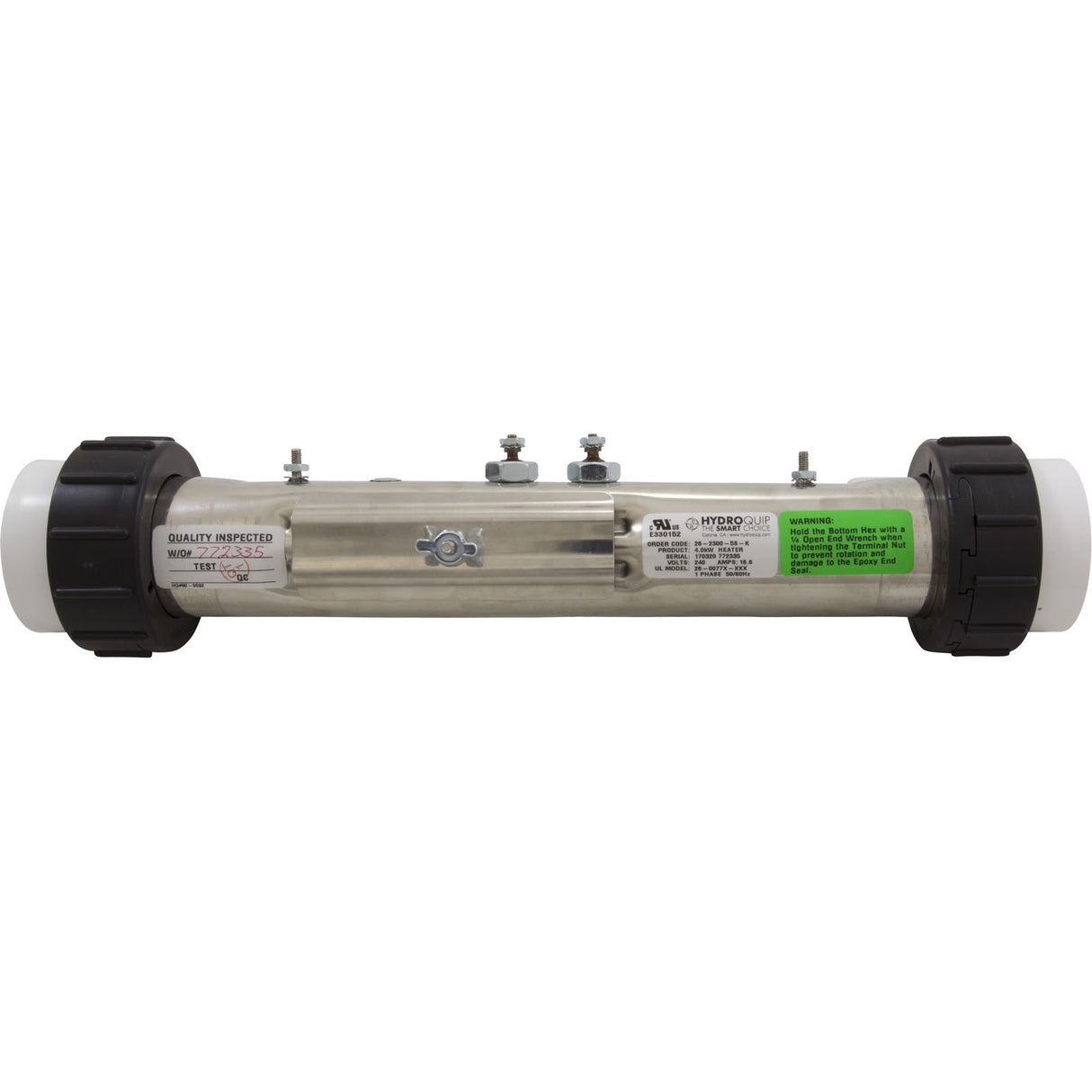 Heater, FloThru, CorrectTech Repl, 12-1/2"x2", 230v 4.0kW, Gen : 26-2300-5S-K