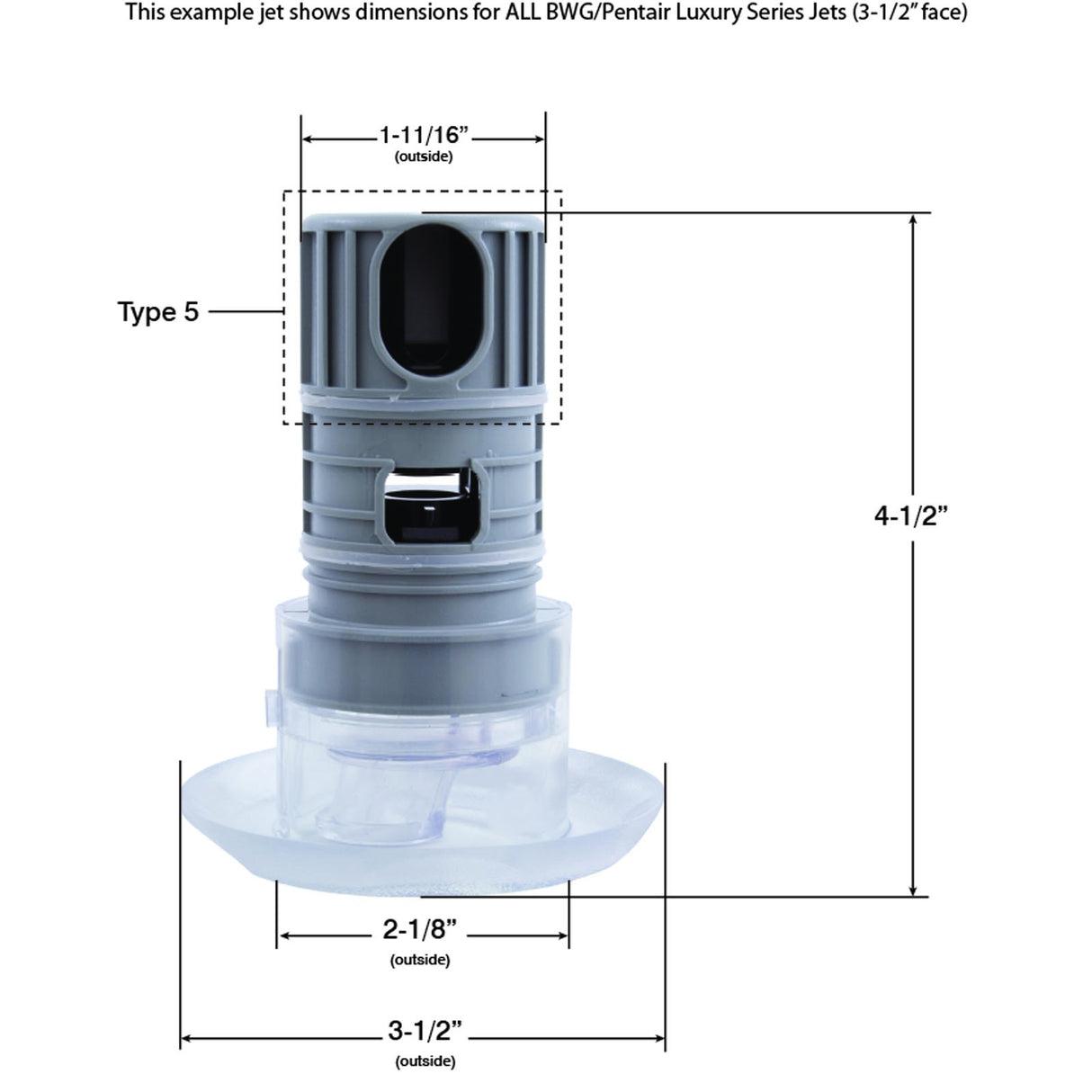 Jet Intl, BWG Luxury, 3-1/2"fd, Dir, Textured Scal, White : 94460100