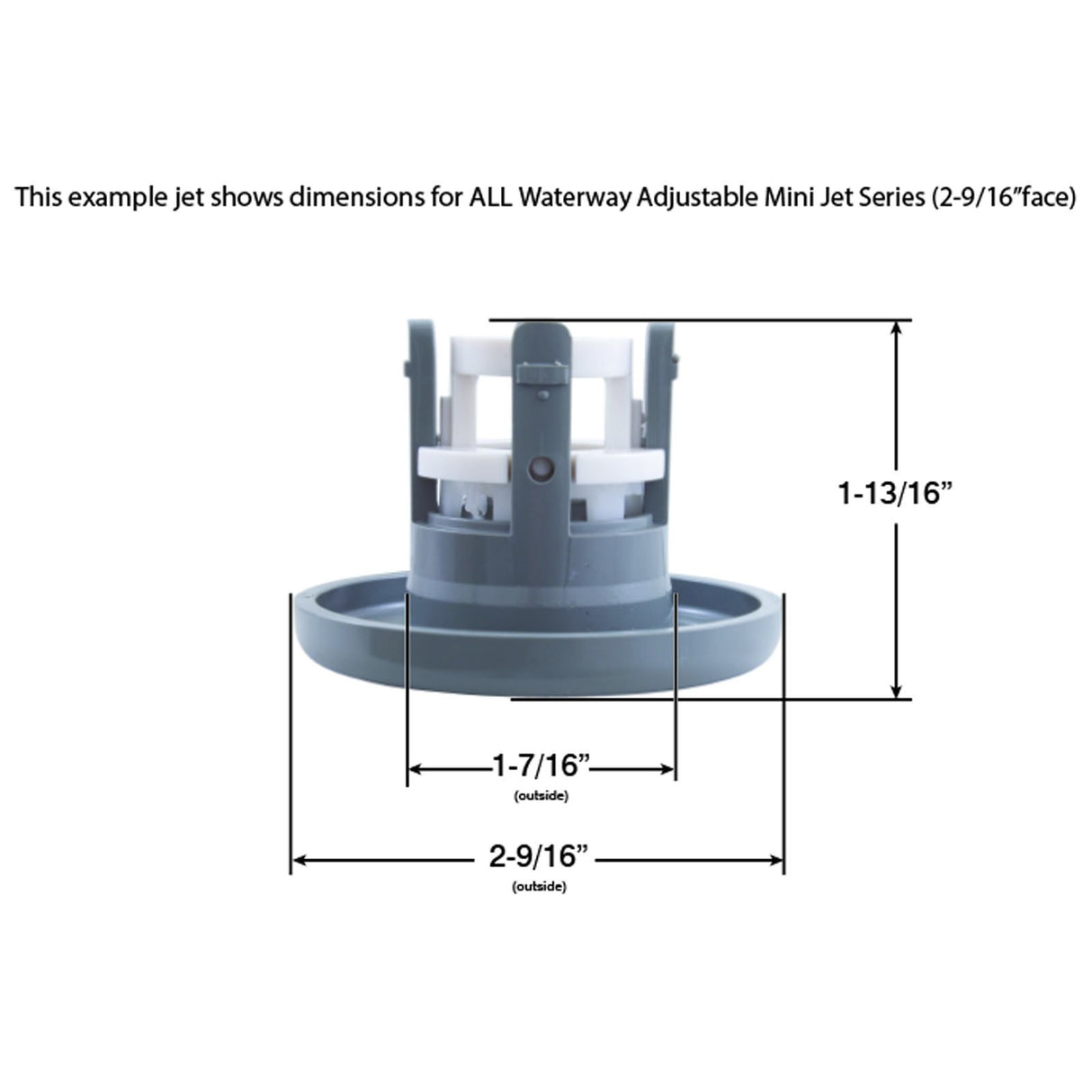 Jet Intl, WW Mini, 2-9/16"fd, Roto, Smooth, White : 212-1030