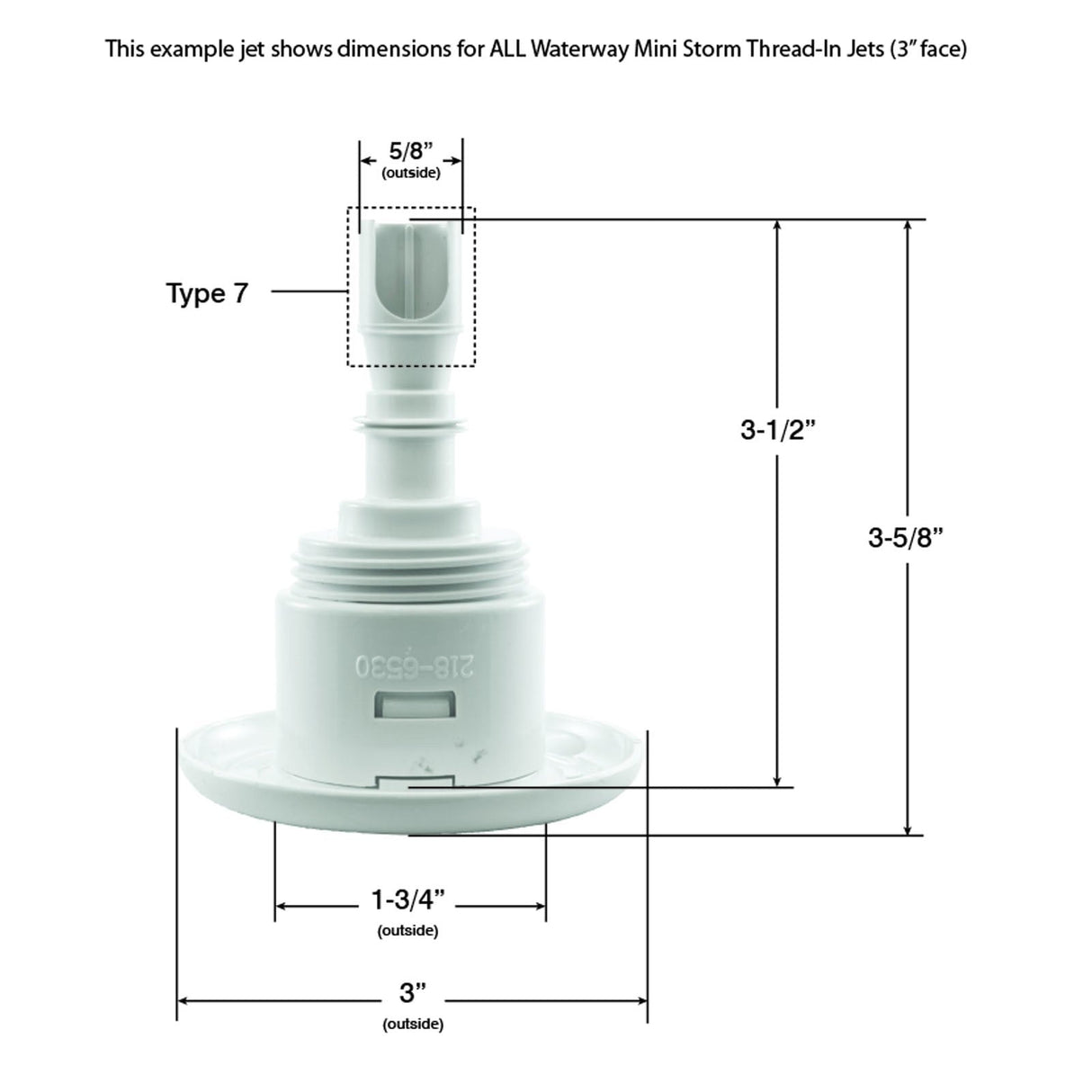 Jet Intl, WW Mini Storm, 3"fd, Twin Roto, Smth, SS/Gry, Thd : 229-7957S