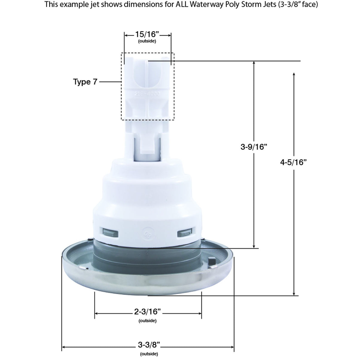 Jet Intl, WW Poly Storm, 3-3/8"fd, Dir, Text Scal, Sterling Slvr : 212-8059-STS