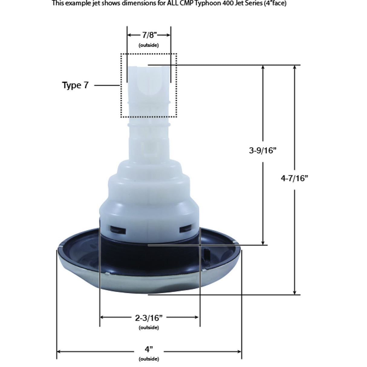 Jet Intl, CMP Typhoon 400, 4"fd, Mass, Scalloped, SS/Graph Gry : 23442-402-000