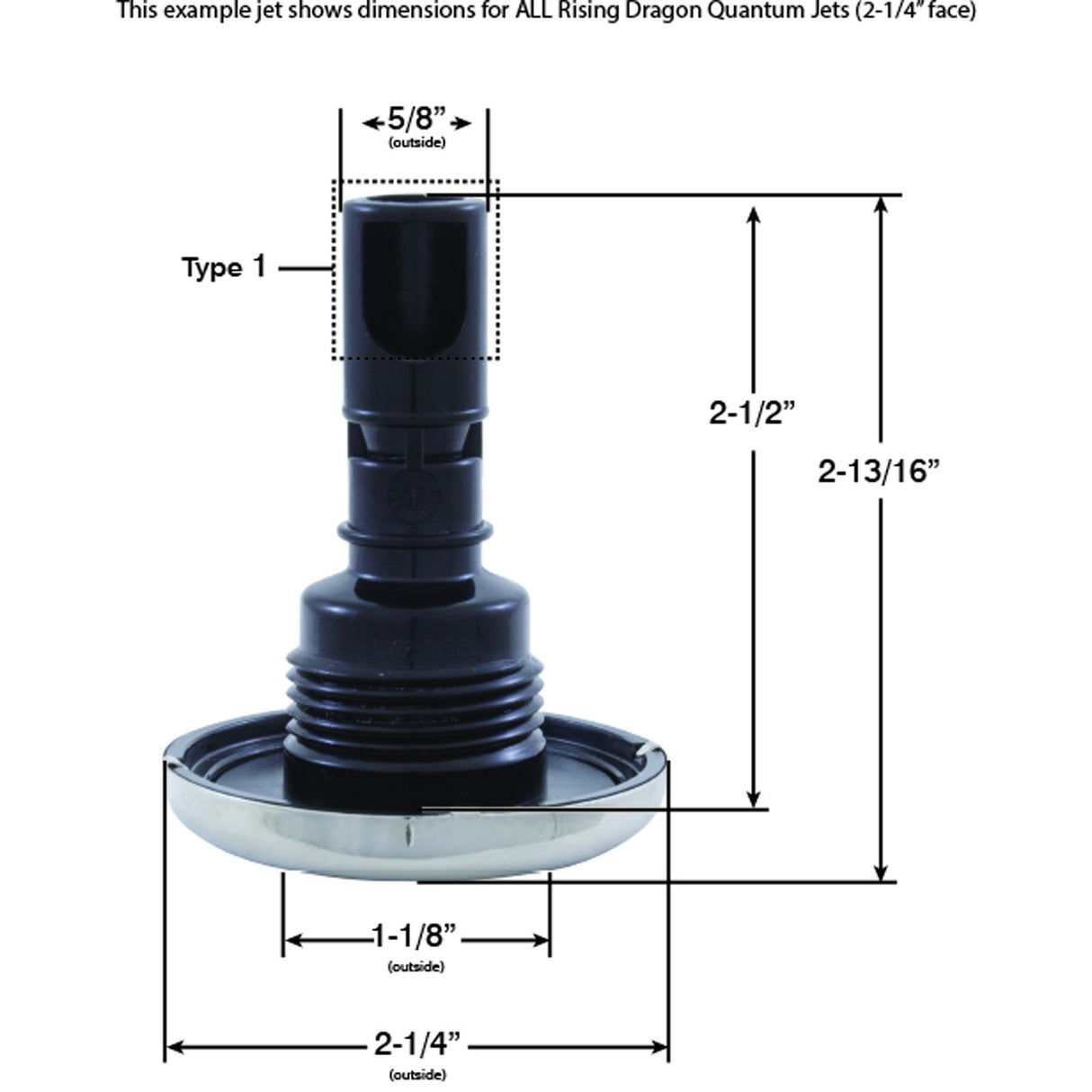 Jet Intl, RD Quantum, 2-1/4"fd, Twin Roto, Smth, SS/Blk, Thd : RD223-2411S