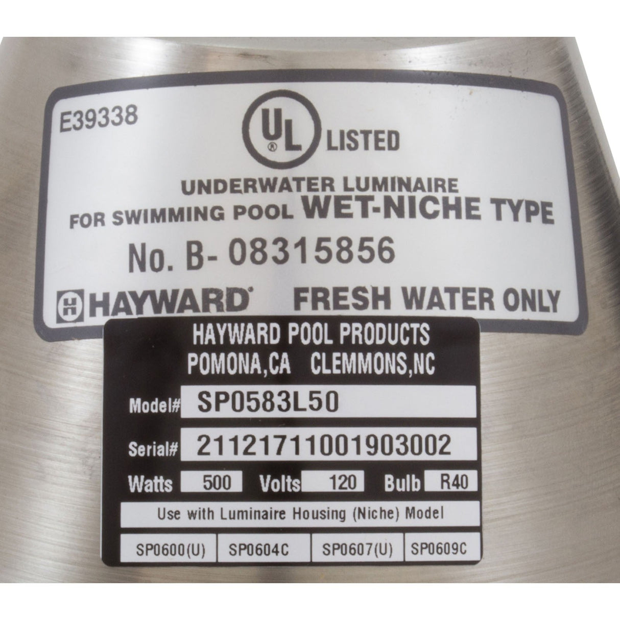 500W/120V Astrolite Series 50Ft Cord : SP0583L50 - Hayward - SP0583L50 - PartsForSpas.com