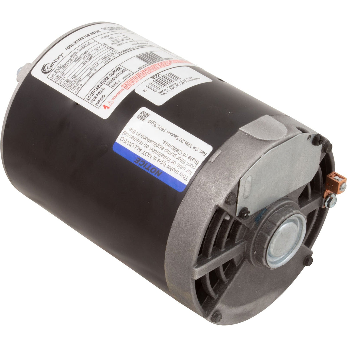 Motor, Century, 1.0 hp, 115v, 9A, 1-Spd, SF1, 48 Fr, Doughboy : BV91