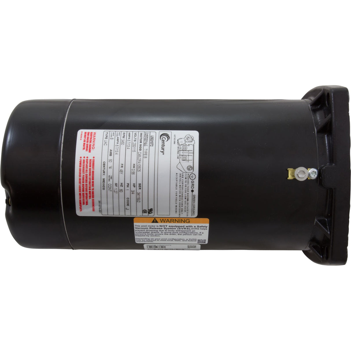 Mtr, Cent, .75Hp, 115/230V, 1-Sp, Sf1.27, 48Yfr : USQ1072