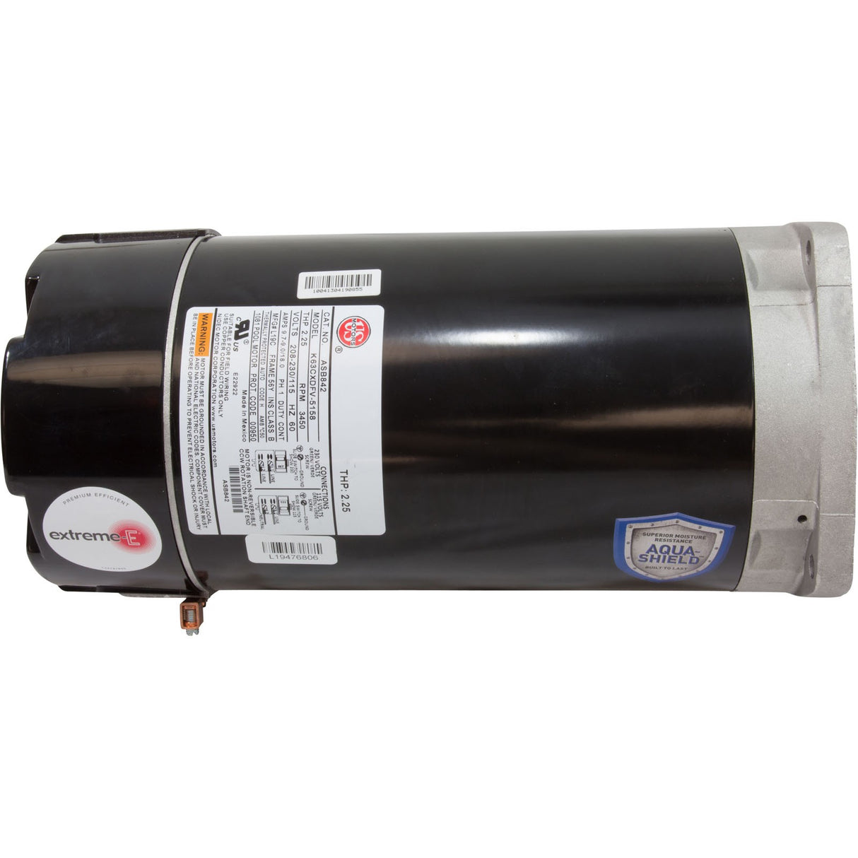 Motor, US Motor, 1.5hp, SQFL, Fullrate, 115/208/230v, 56Y, EE : ASB842