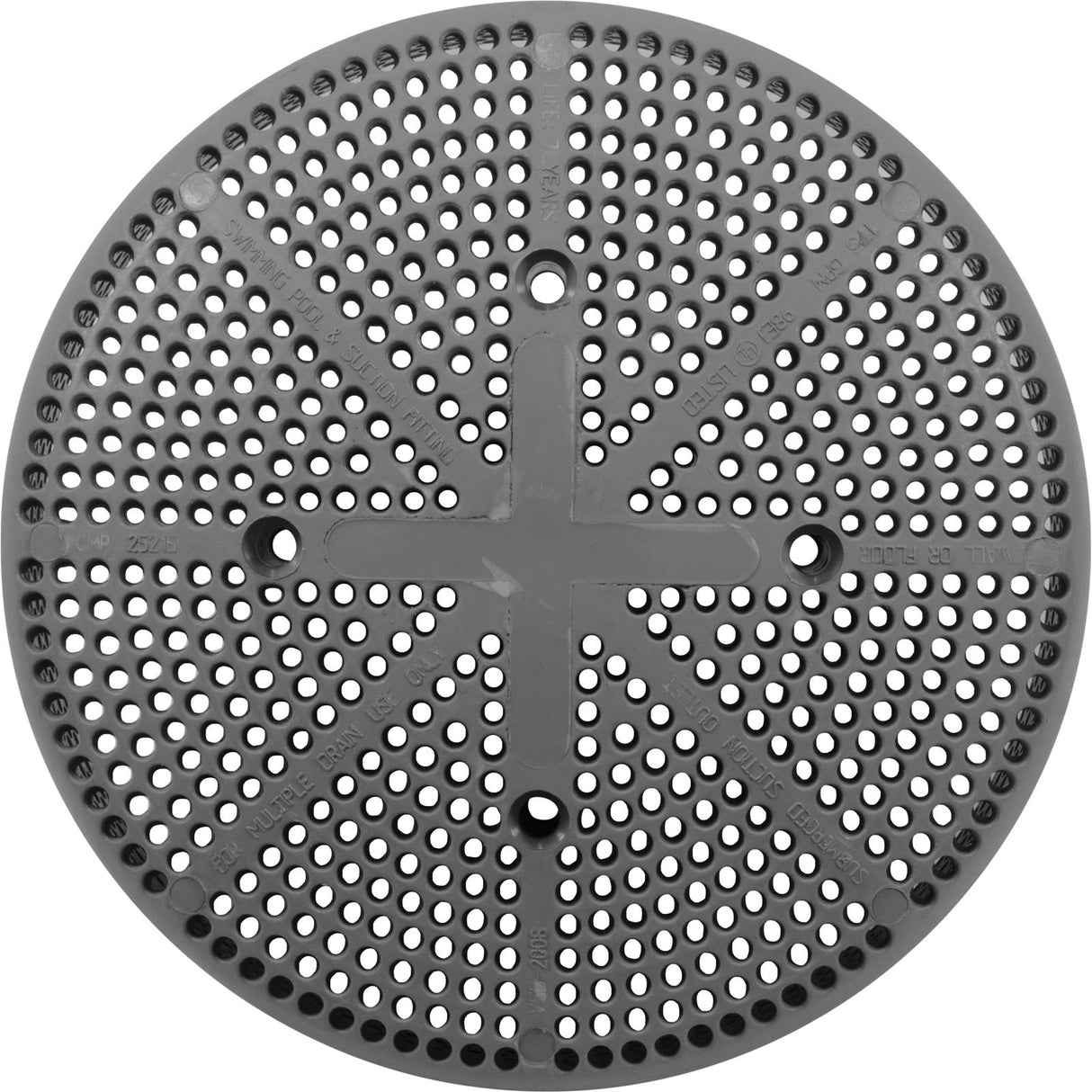 Suction Cover Only, CMP, Fiberglass Pool, (Vgba) Gray : 25215-001-003