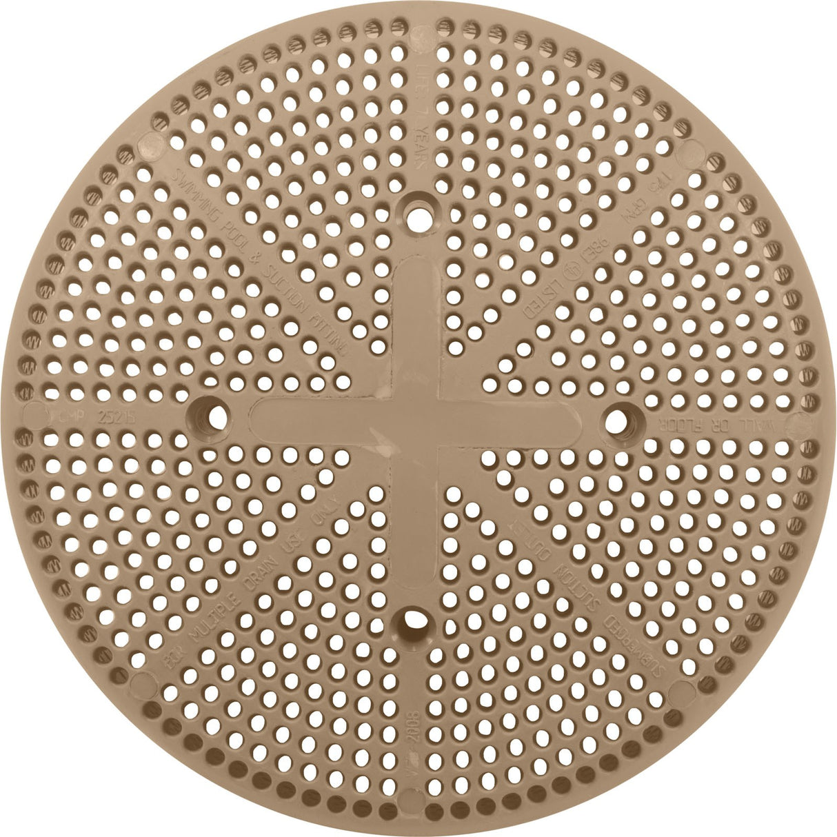 Suction Cover Only, CMP, Fiberglass Pool, (Vgba) Tan : 25215-009-003