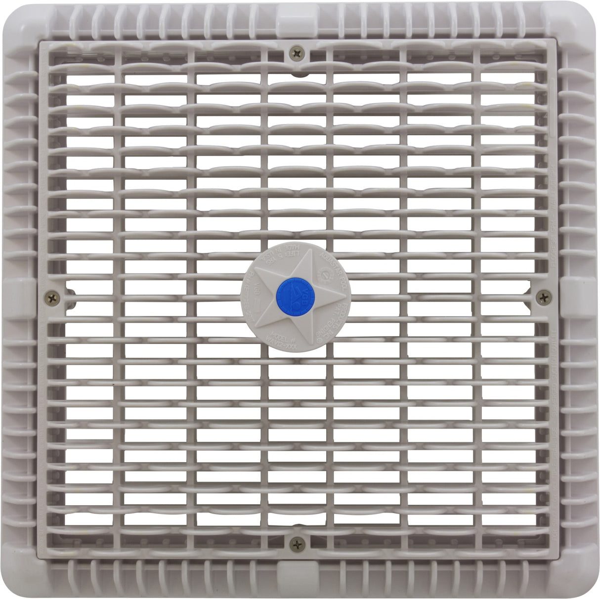 Main Drain Assembly, Aquastar, 12" Square Wave, White : WAV12WR101