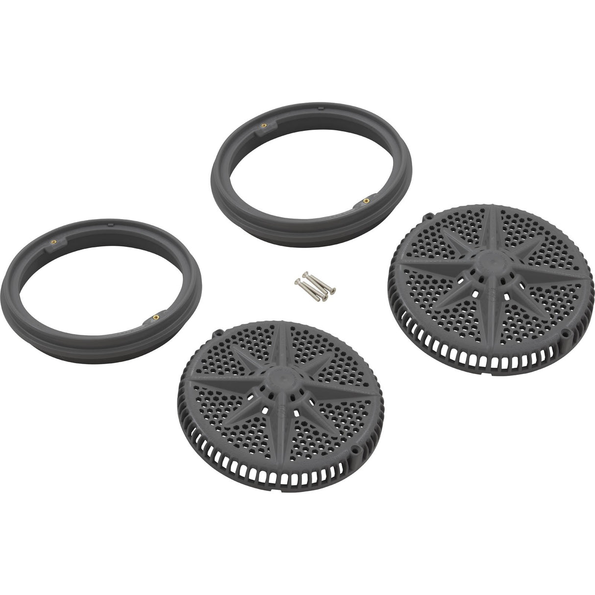 Main Drain Grate, PentStarGuard, 8", 112gpm, DrkGry, qty 2, Lg Rng : 500142