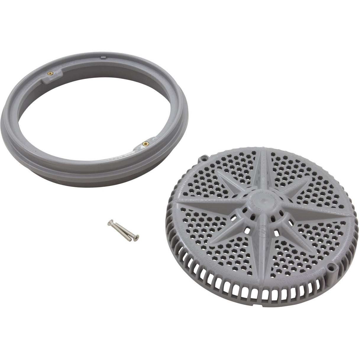 Main Drain Grate, PentairStarGuard, 8", 112gpm, Gray, Long Ring : 500102